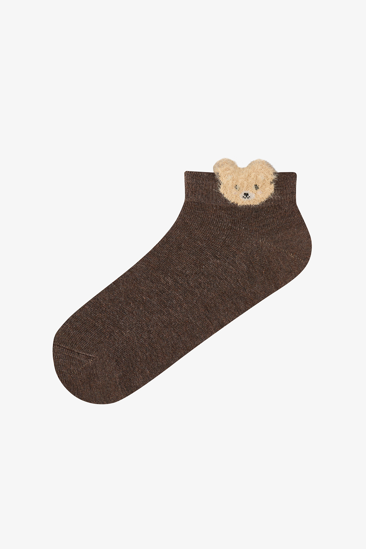 Penti Beyaz Kahve Cute Teddy Bear Pamuklu 3 Çift Patik Çorap görsel 3
