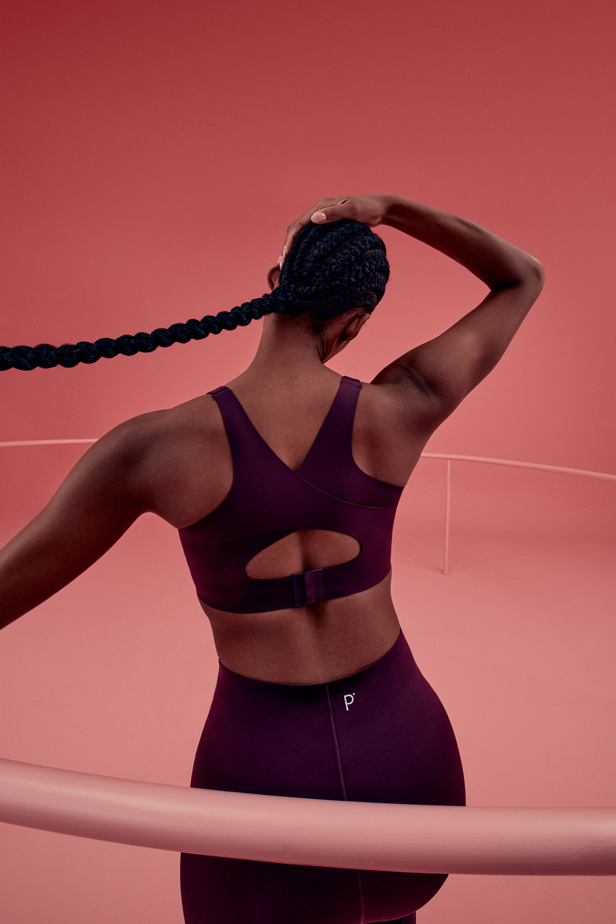 Penti Bordo Stretch360 Orta Destek Çapraz Sırt Detaylı Kaydırmaz Askılı Cross Back Spor Sütyeni görsel 2