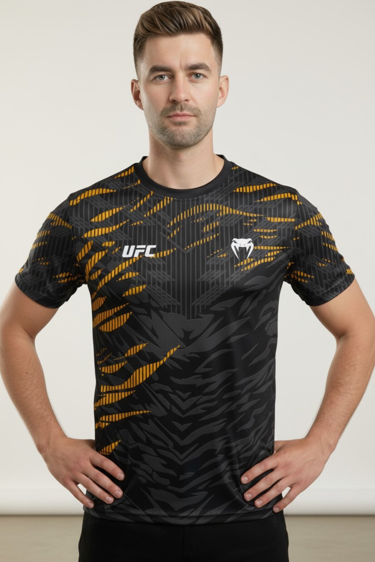 Lopron Antreman Forması Gym Siyah UFC t-shirt görsel 6
