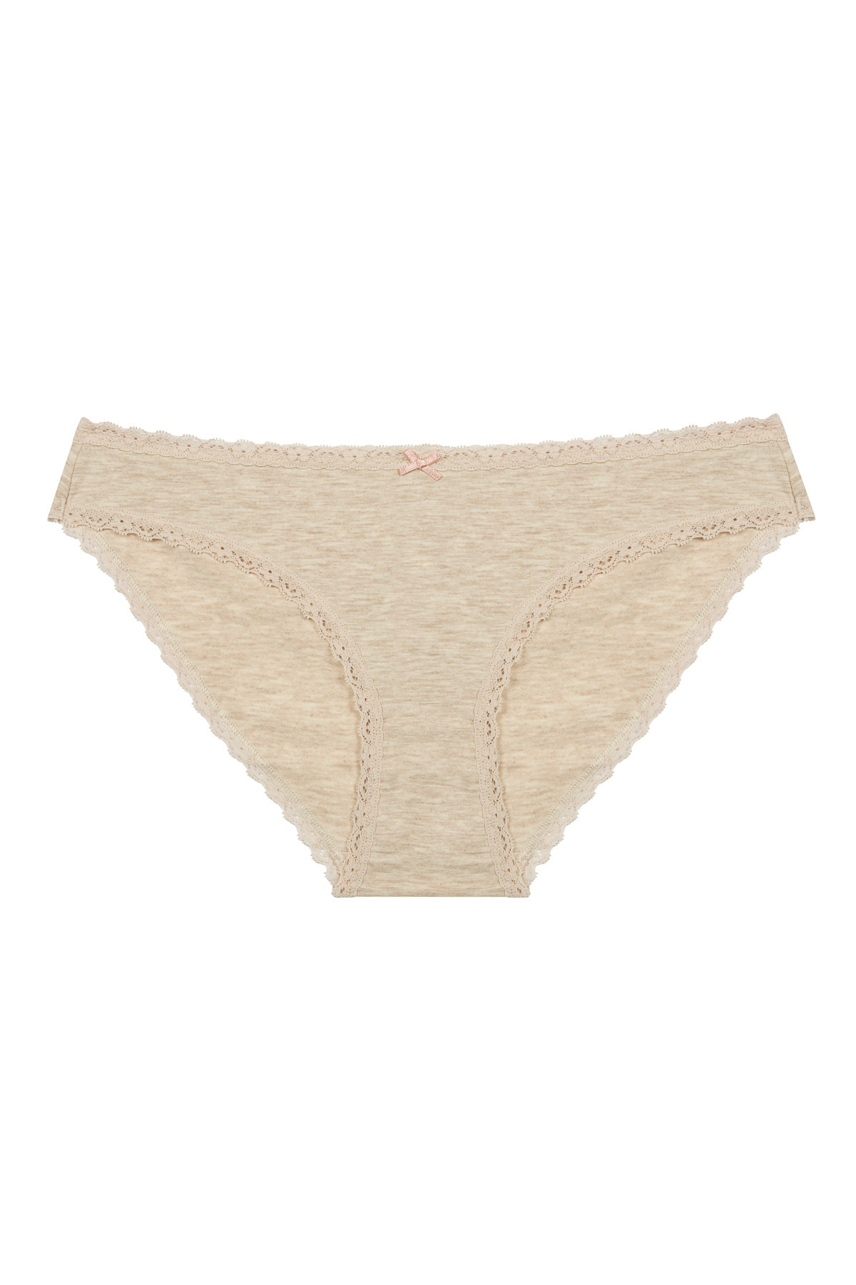 Penti Daily Lace 3'lü Pamuklu Bej Slip Külot görsel 3