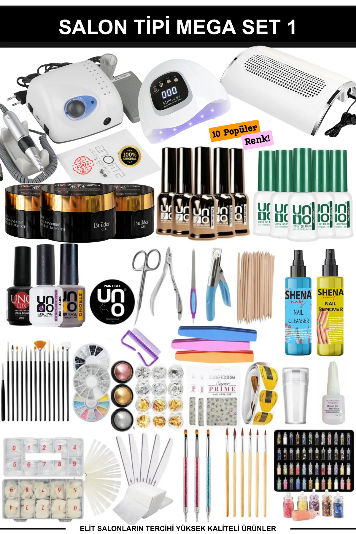 KozMood Kalıcı Oje - Protez Tırnak Seti Salon Mega Set:1 (MAKİNE