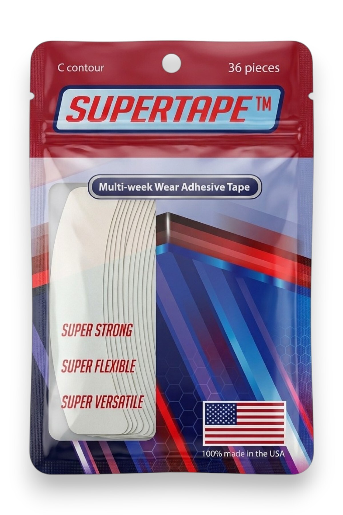 True Tape SUPERTAPE Protez Saç Bandı Oval ("C" - 2cm x 7.5cm) 36 Adet — S.T C