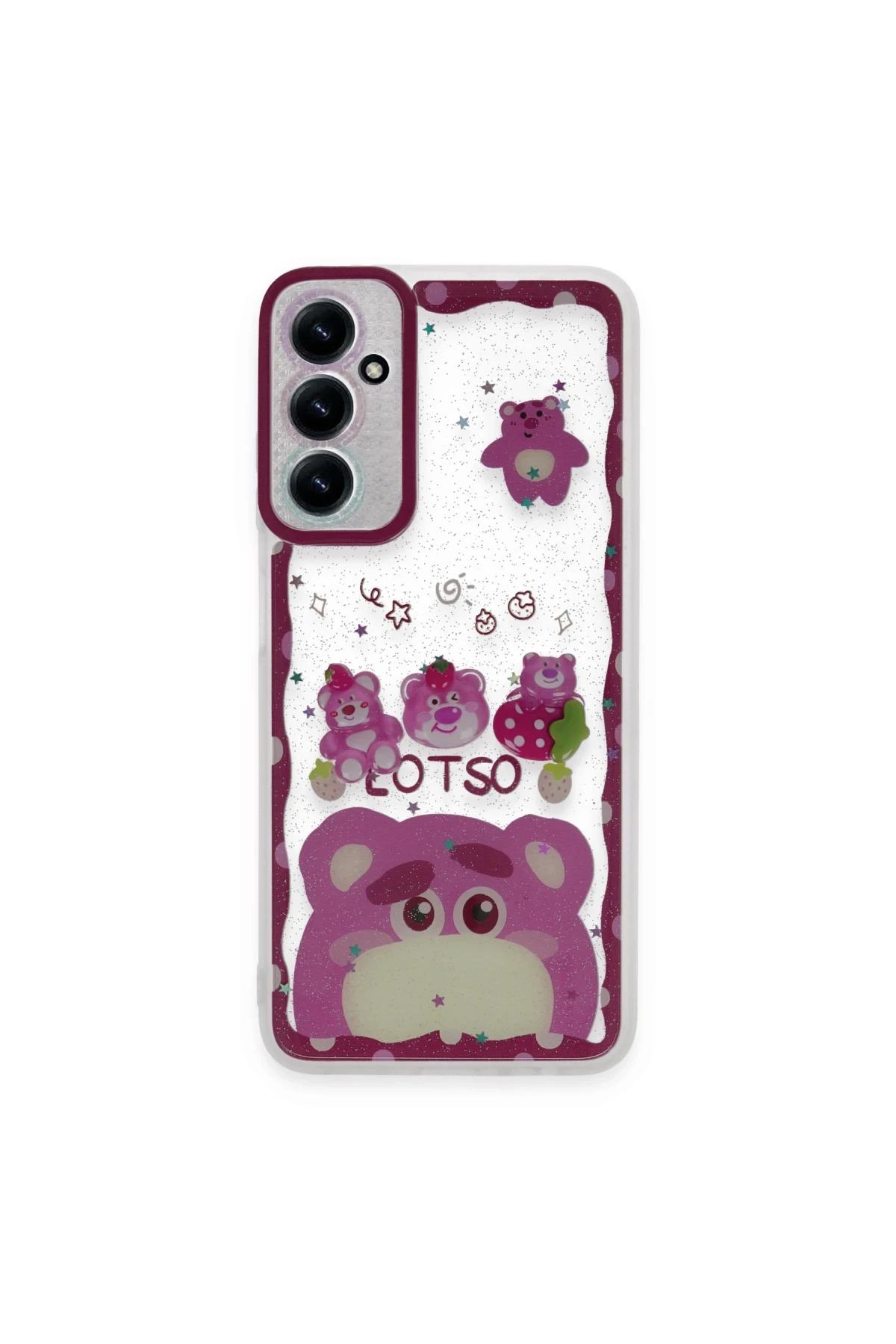 Samsung galaxy a15 4g kilif sweet desenli silikon kapak pembe