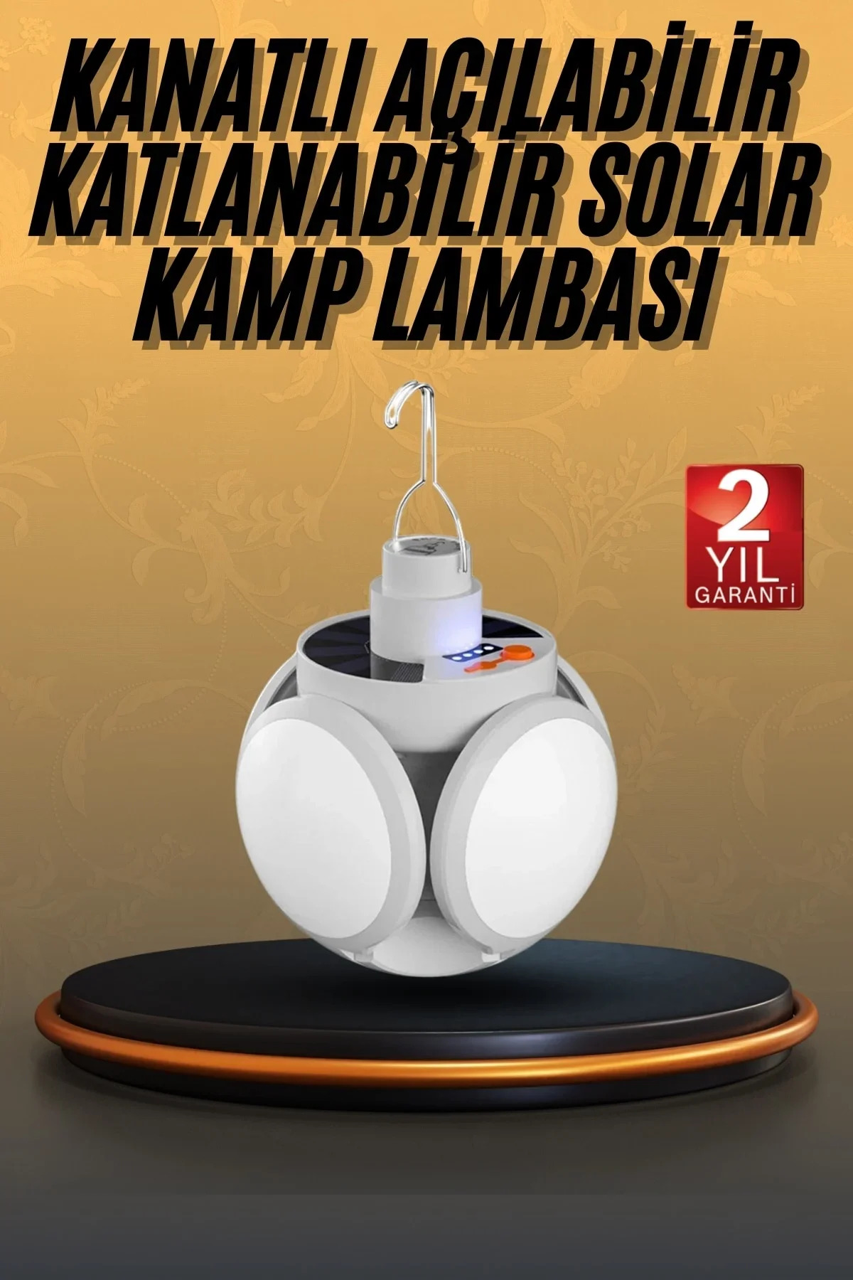 SS HOME CONCEPT 5 Kanatlı Bahçe Aydınlatma Led Askılı Solar Güneş Enerji Usb Sarjlı