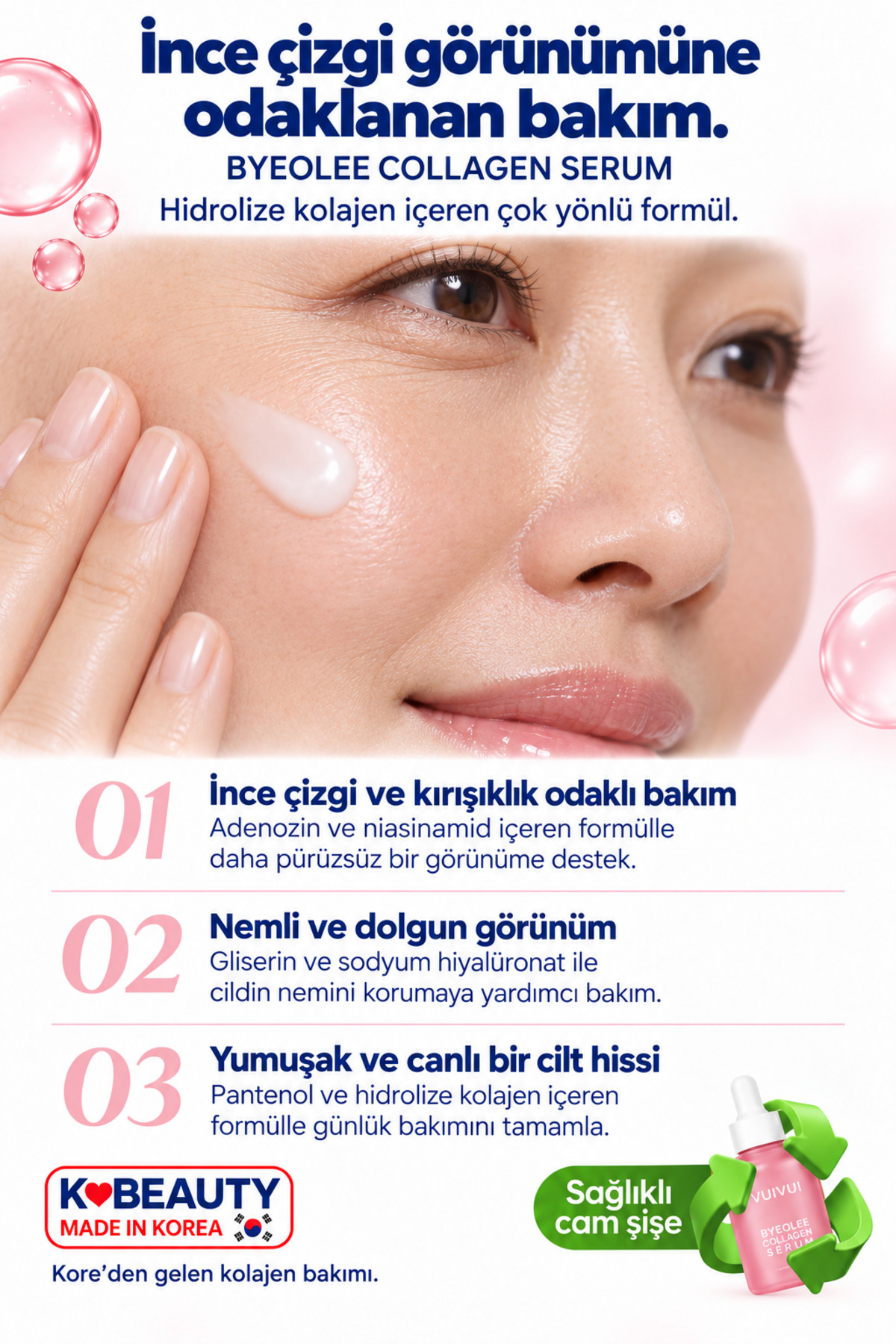 Kolajen Kore Serum Botoks Etkili Cilt Hücrelerini Yenileyici Dolgunlaştırıcı ve Sıkılaştırıcı 30 ml — TYCQ10TC9N171705353836647 — تصویر 3 از 9