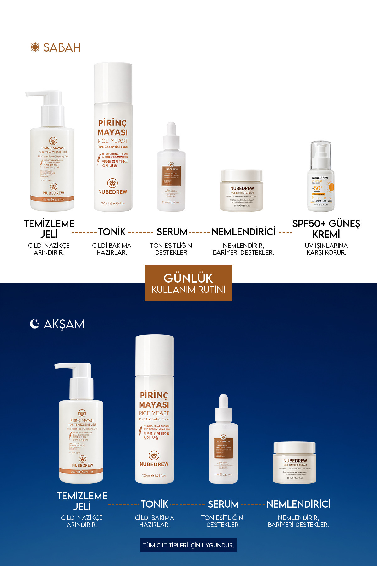 Glass Skin Ultimate 5'li Cam Cilt Bakım Seti Pirinç Mayası Serum Tonik Temizleme Jeli Nemlendirici SPF50+ — 5liglassnbd — تصویر 6 از 8