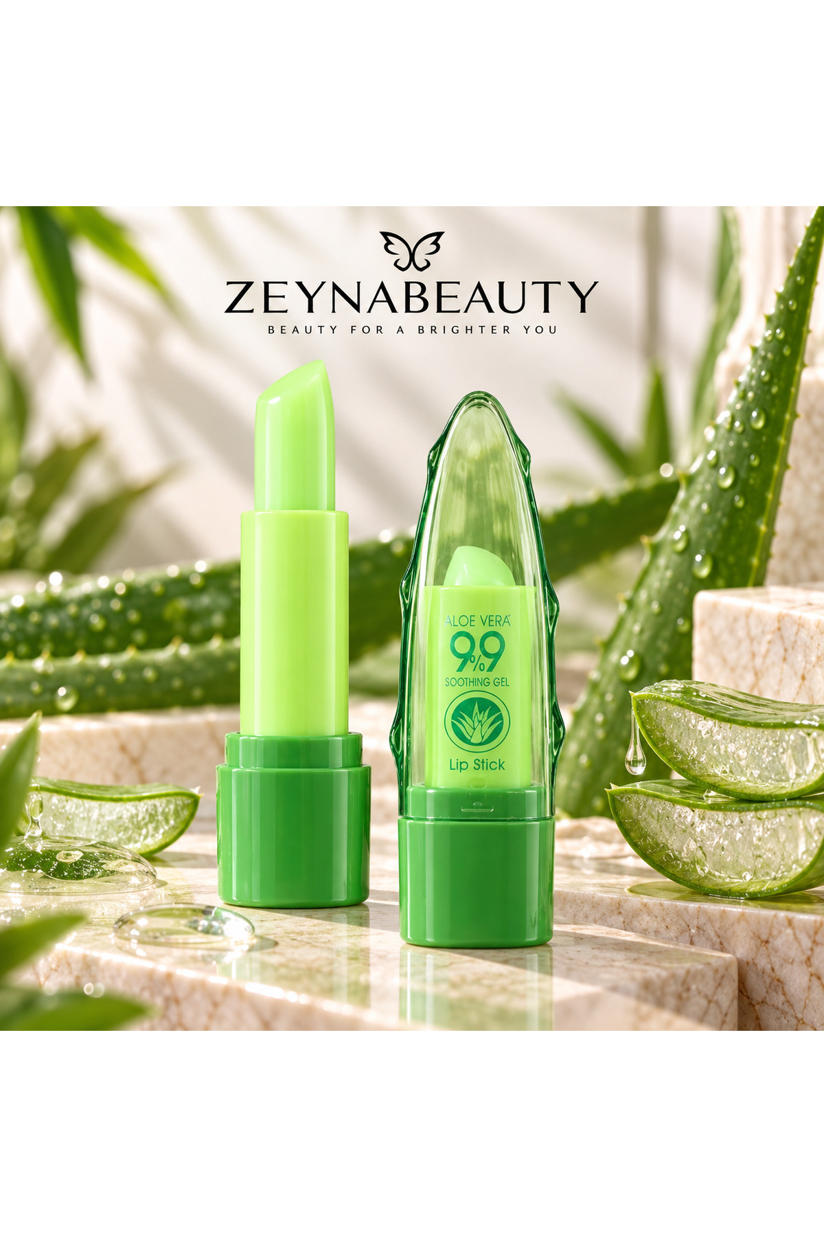 ZEYNABEAUTY Aloevera Dudak Nemlendirici Sihirli Ruj — صورتی nemlendiricialoevera