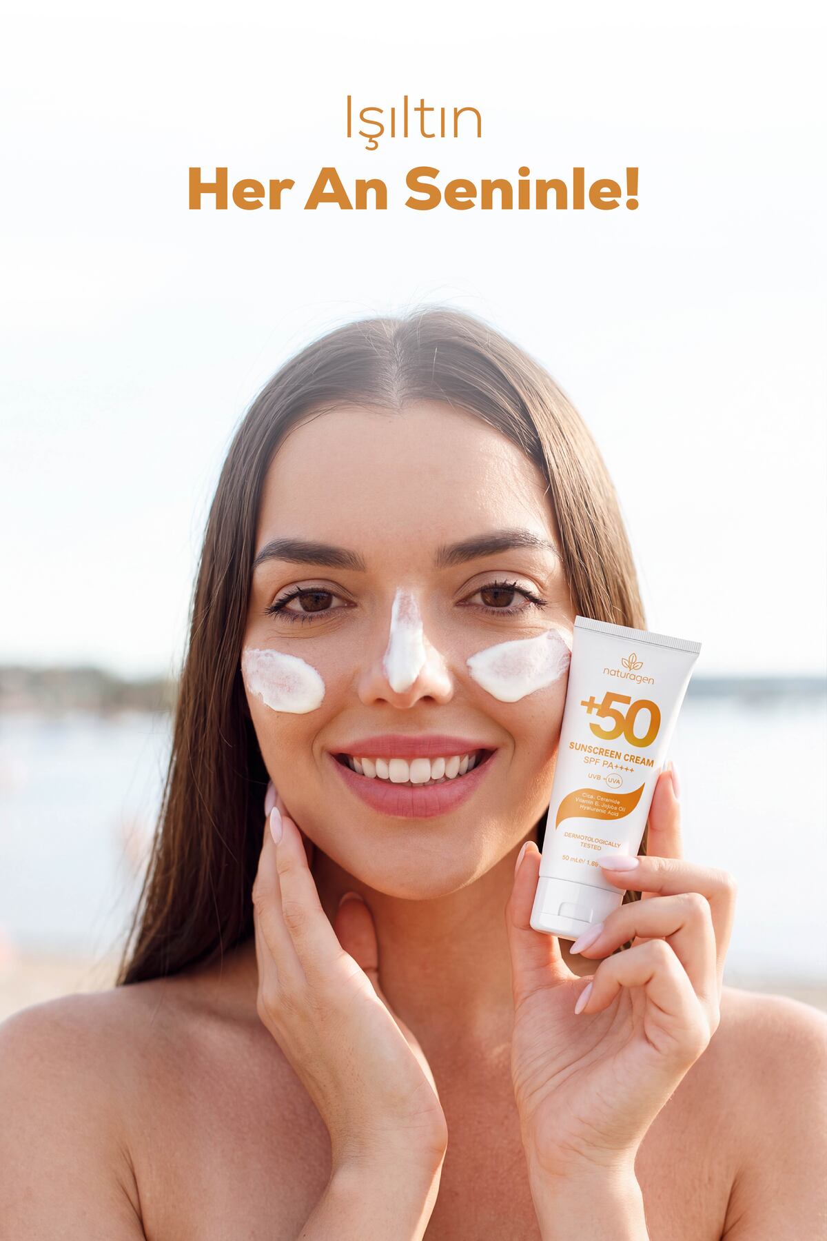 SPF50+ Geniş Spektrum Güneş Kremi 50 ml | UVA / UVB SPF 50+ PA++++ | Bariyer Onarıcı | CICA, Ceramide — KZMNTG0080 — تصویر 6 از 6