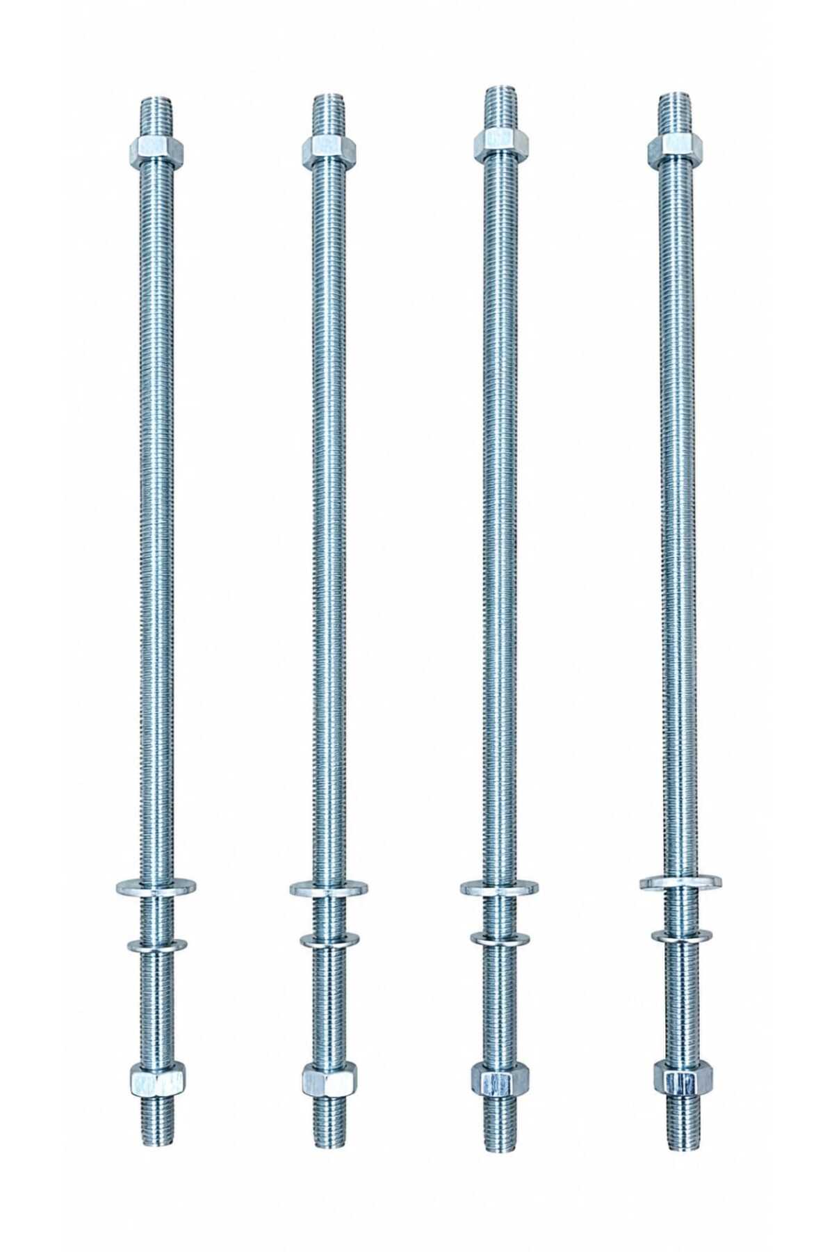 Han-Er Ticaret Gijon Saplama Tij Seti M8 | 30 cm Galvaniz Kaplı Paslanmaz - 4'lü Set
