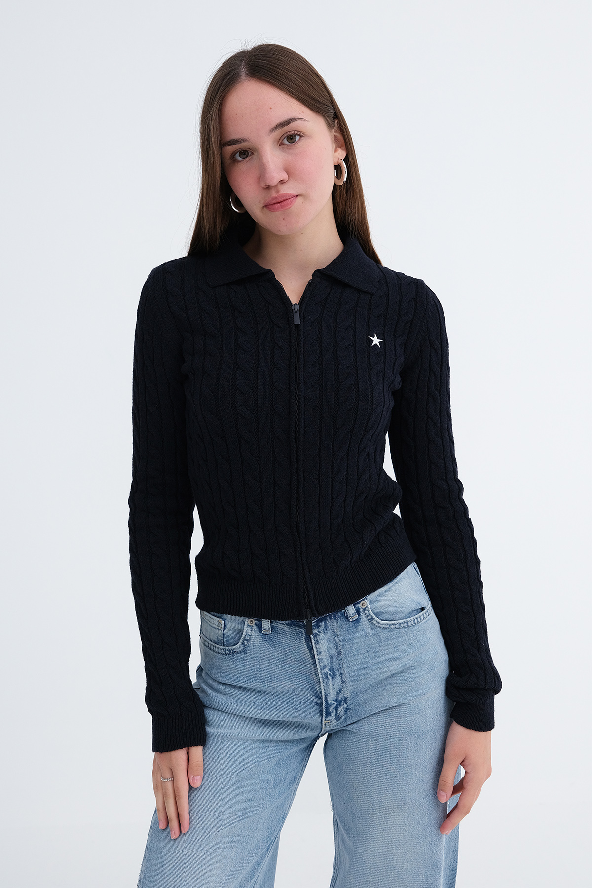 Addax Polo Yaka Triko Hırka H10351 görsel 5
