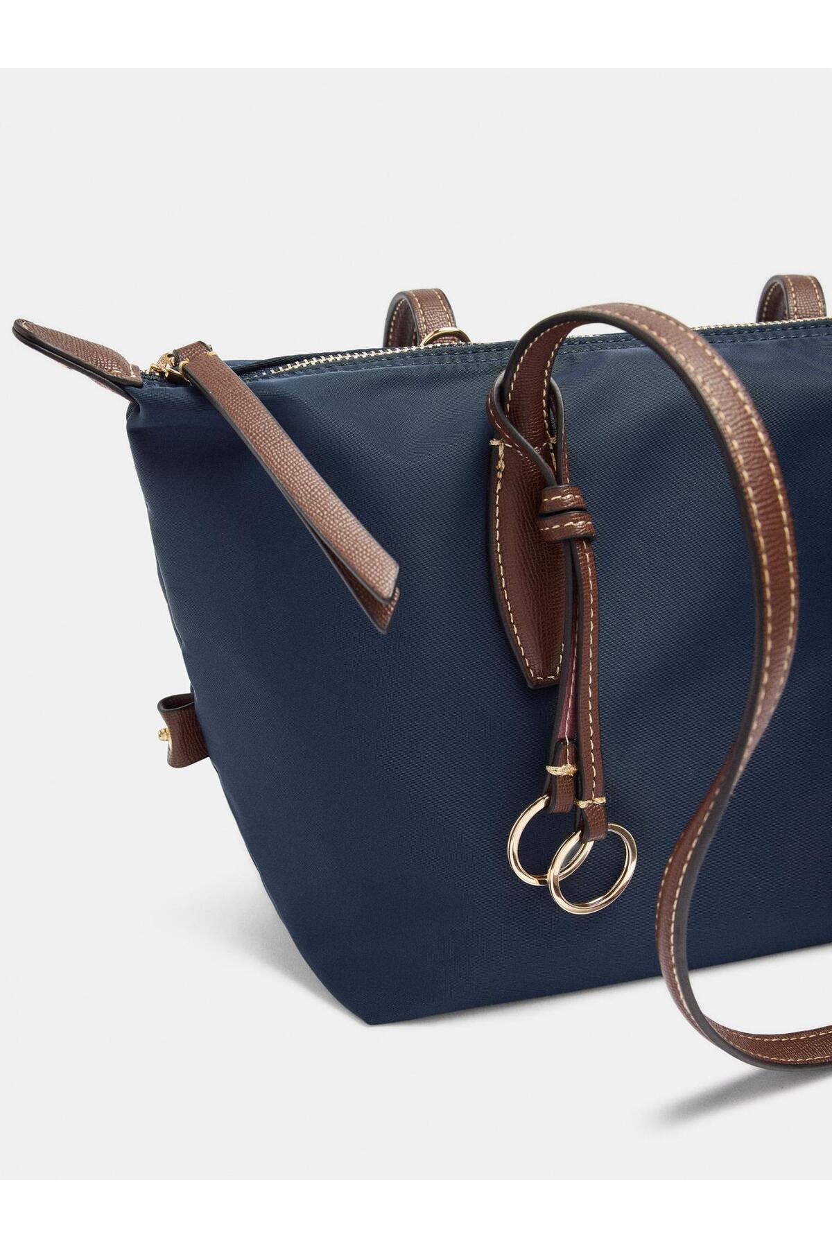 PARFOIS Kadın Charm'lı Teknik Kumaş Shopper Çanta görsel 2