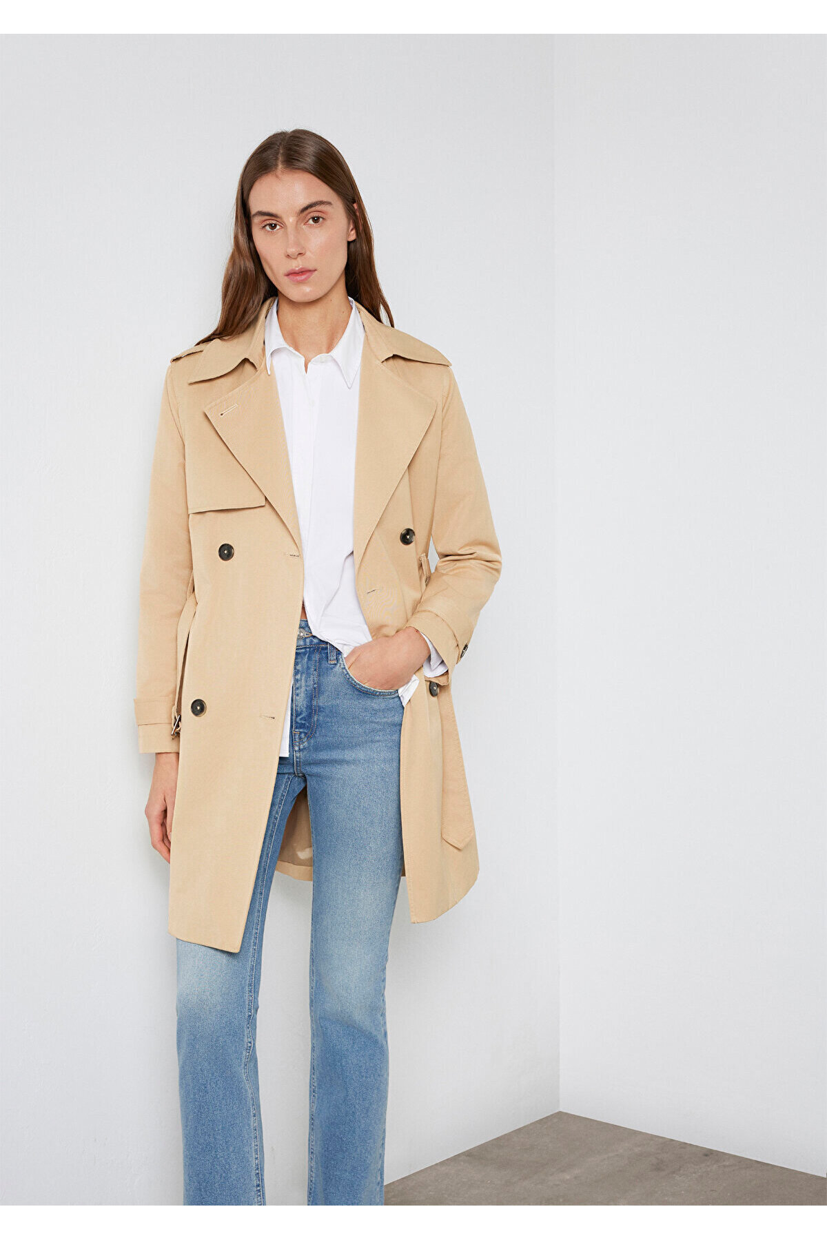 Mavi KADIN TRENCHCOAT Curd and Whey görsel 3