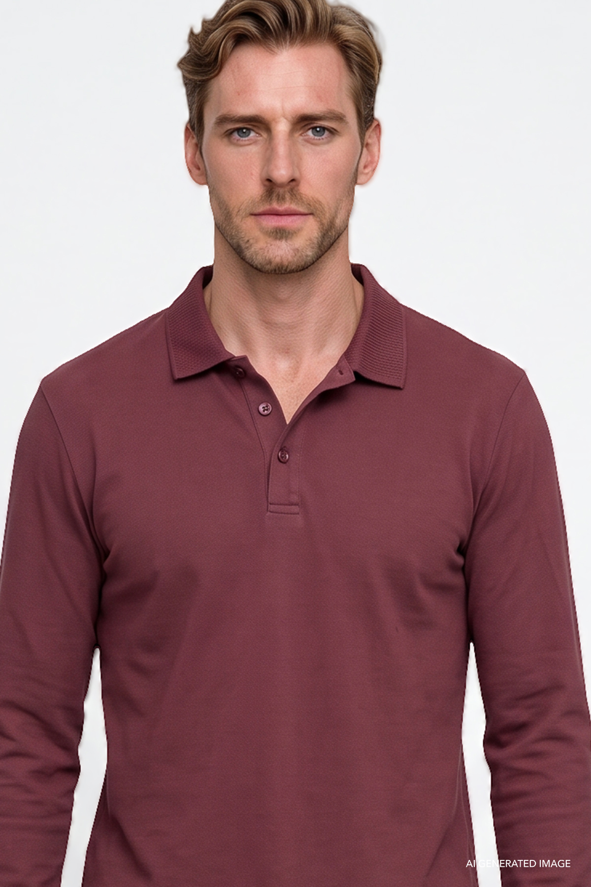 AC&Co / Altınyıldız Classics Erkek Bordo %100 Pamuk Standart Fit Normal Kesim Polo Yaka Sweatshirt görsel 4