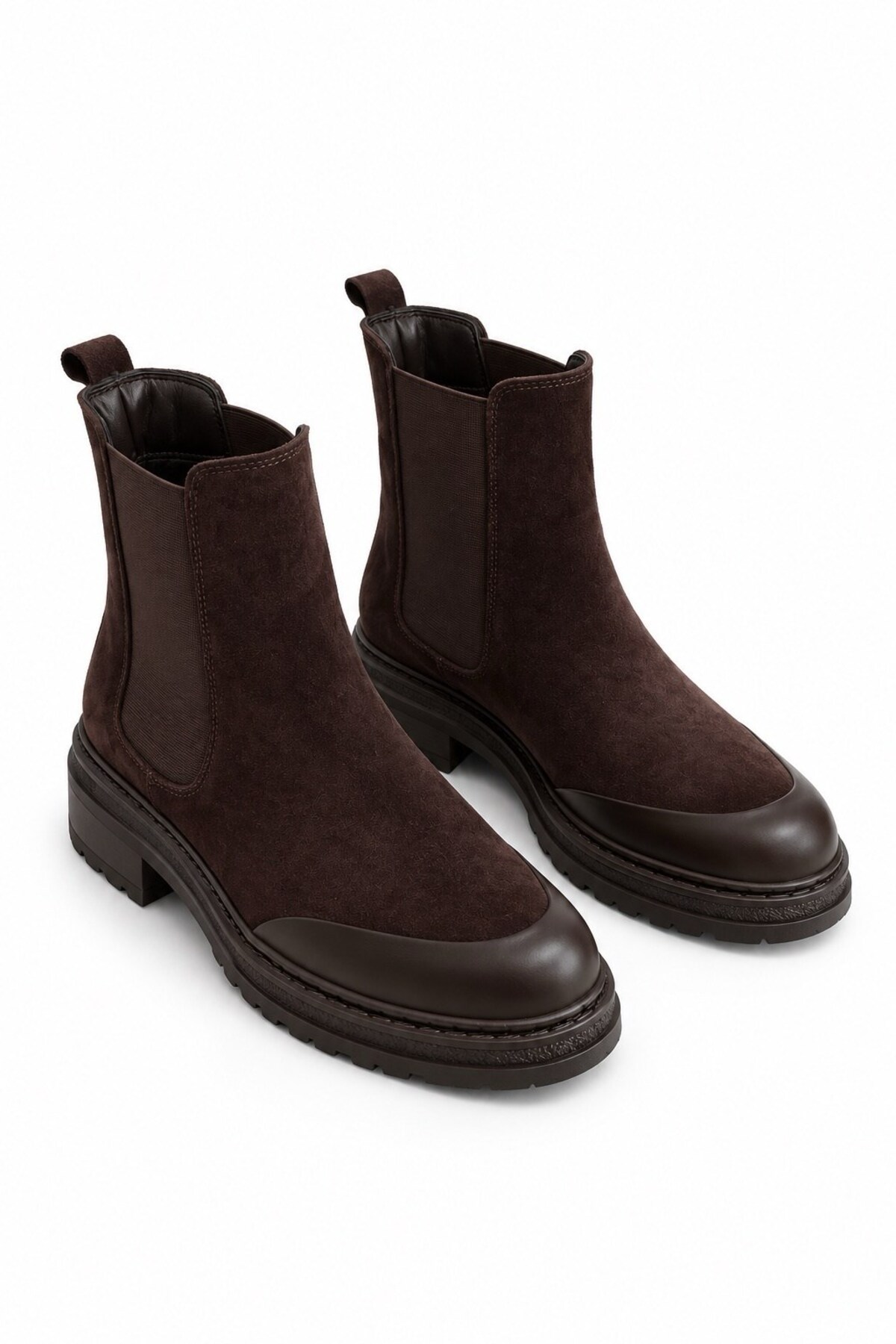 nope21shoess Stoke Kahverengi Hakiki Deri Bot görsel 5