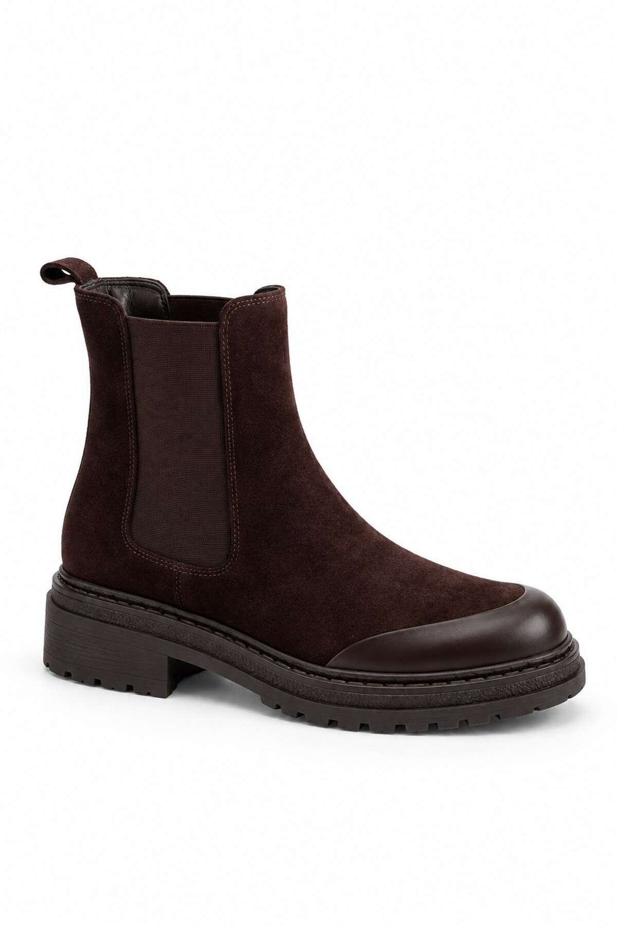 nope21shoess Stoke Kahverengi Hakiki Deri Bot görsel 4