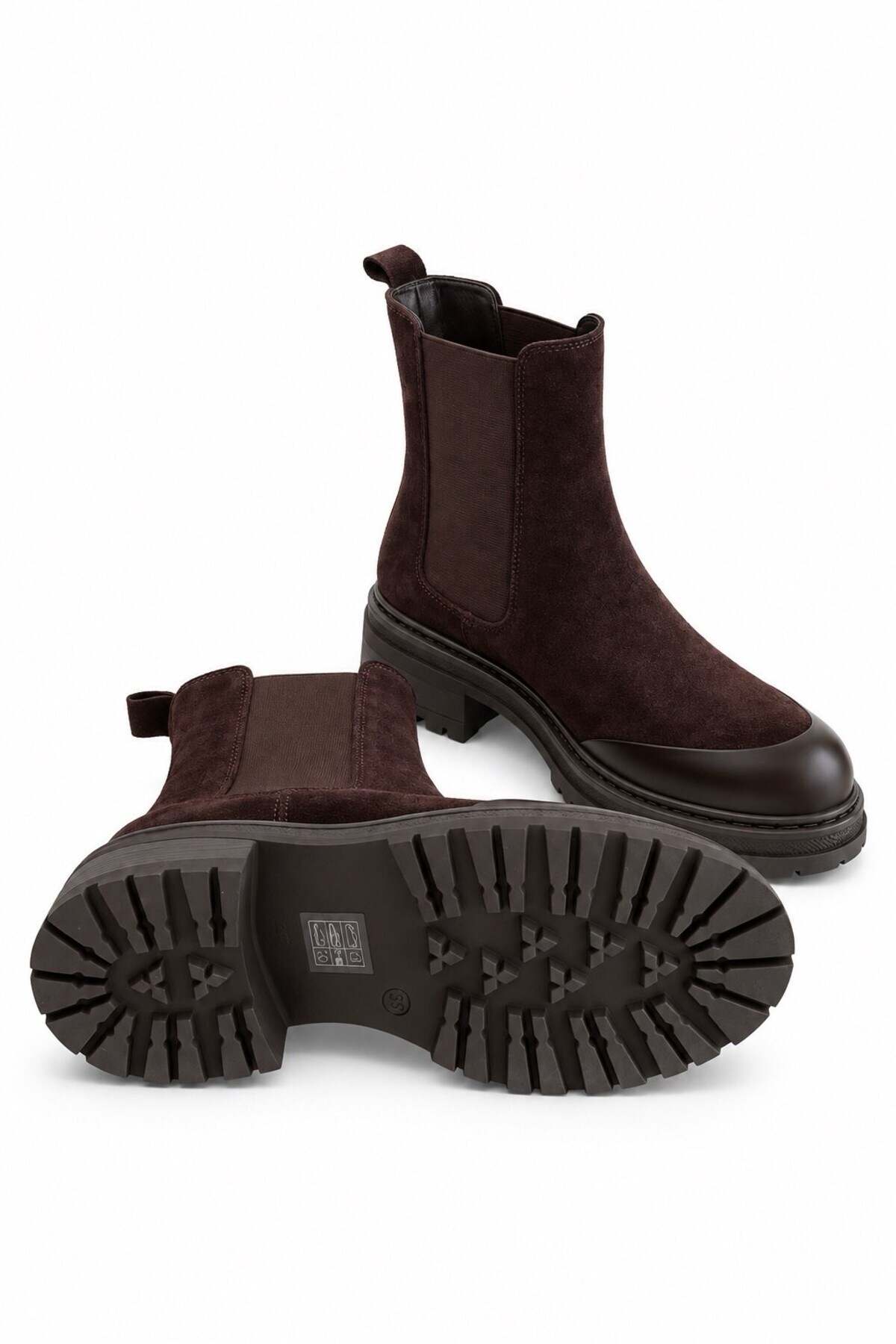 nope21shoess Stoke Kahverengi Hakiki Deri Bot görsel 3