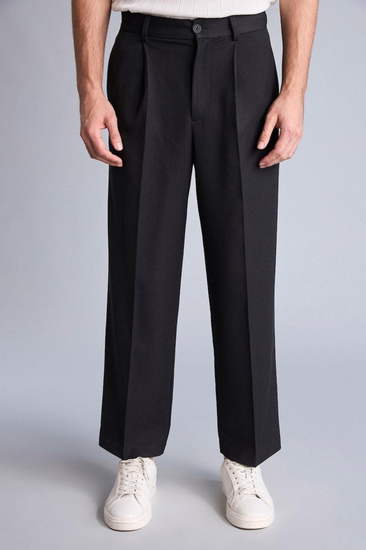Wide Leg Düz Paça Pantolon H5201AX26AU — خاکستری — تصویر 4 از 5