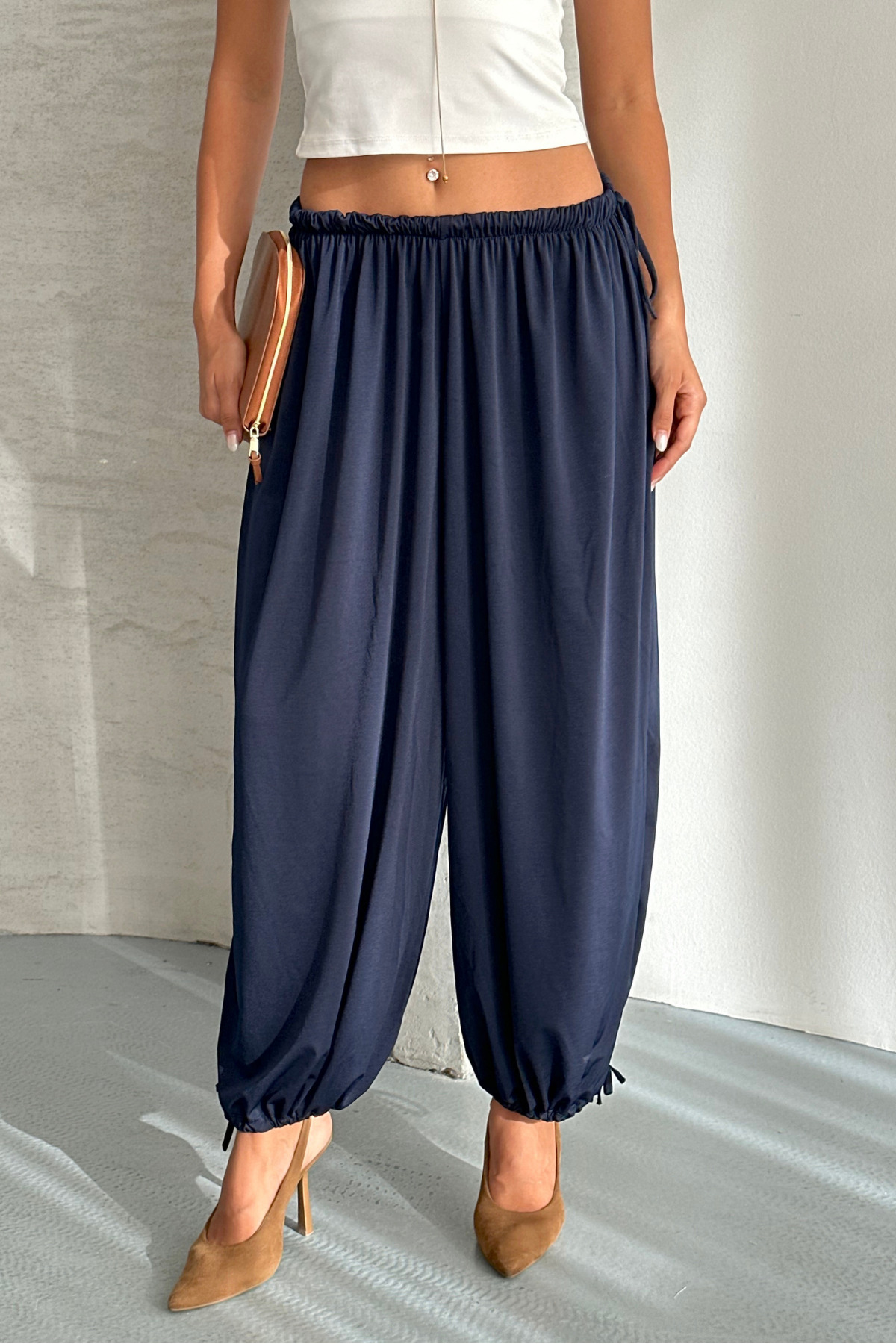 macharel jeans Rustik Arka Bağcıklı Şalvar Pantolon görsel 7