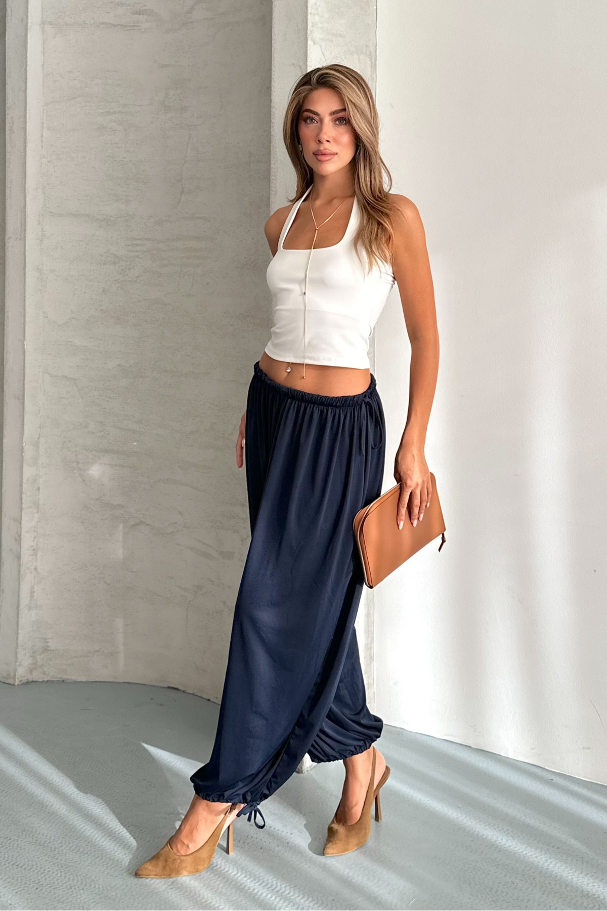 macharel jeans Rustik Arka Bağcıklı Şalvar Pantolon görsel 6