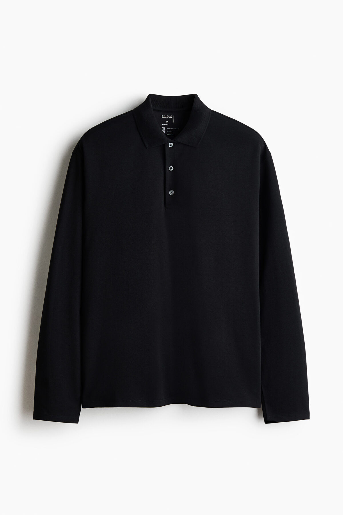 تاپ پولو آستین بلند خنک کننده سایز معمولی اچ اند ام پولوشرت H&M
