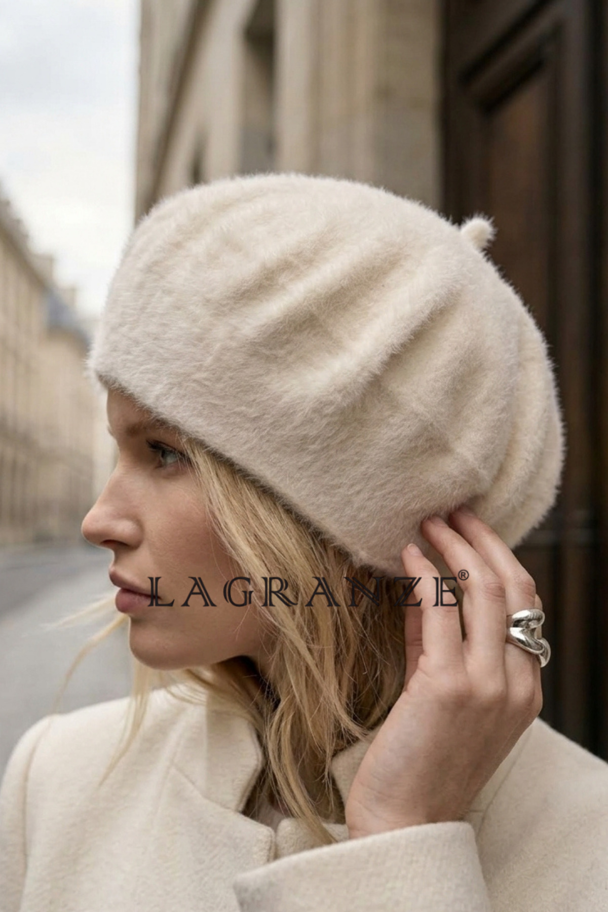 LAGRANZE Kadın Parisienne Model Peluş RESSAM Bere görsel 3