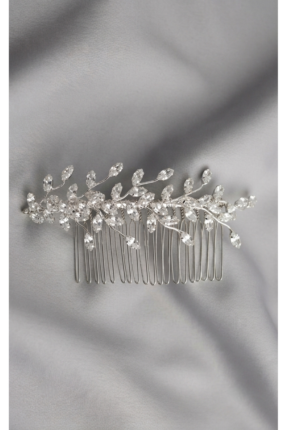 Bella Grace 𝗕𝗲𝗹𝗹𝗮 Grace zirkon taşlı tarak Aksesuar Düğün,Nikah, Nişan, kına görsel 2