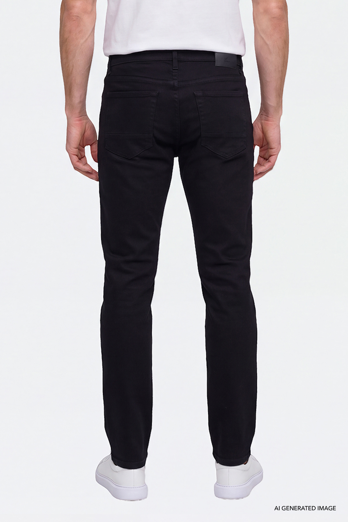 AC&Co / Altınyıldız Classics Erkek Siyah Pamuklu Comfort Fit Rahat Kesim 5 Cepli Esnek Rahat Jean Kot Denim Pantolon görsel 5
