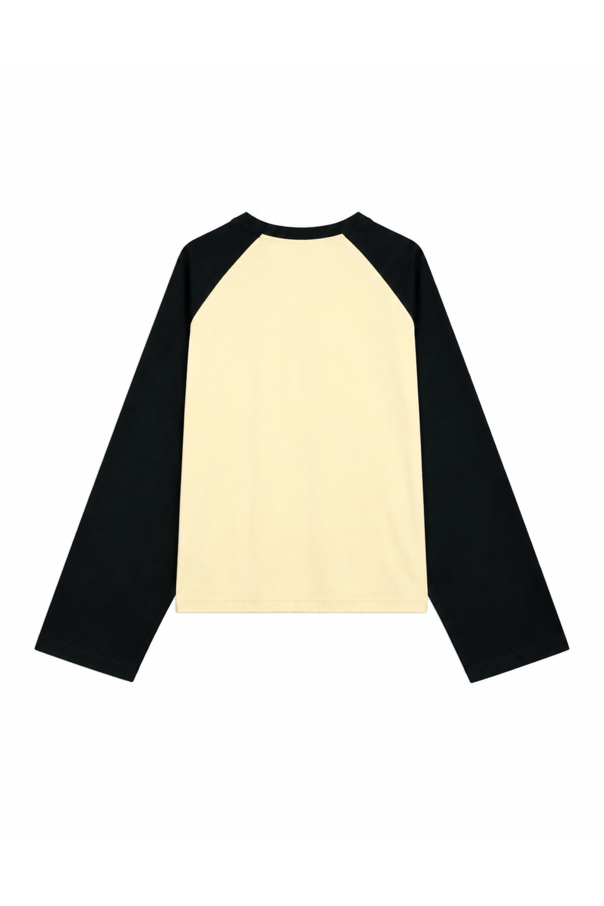CrepTekstil Kadın Çift Renkli Reglan Kollu Bisiklet Yaka Uzun Kollu Oversize Sweatshirt 3iplik Şardonsuz- Sarı Lacivert görsel 6