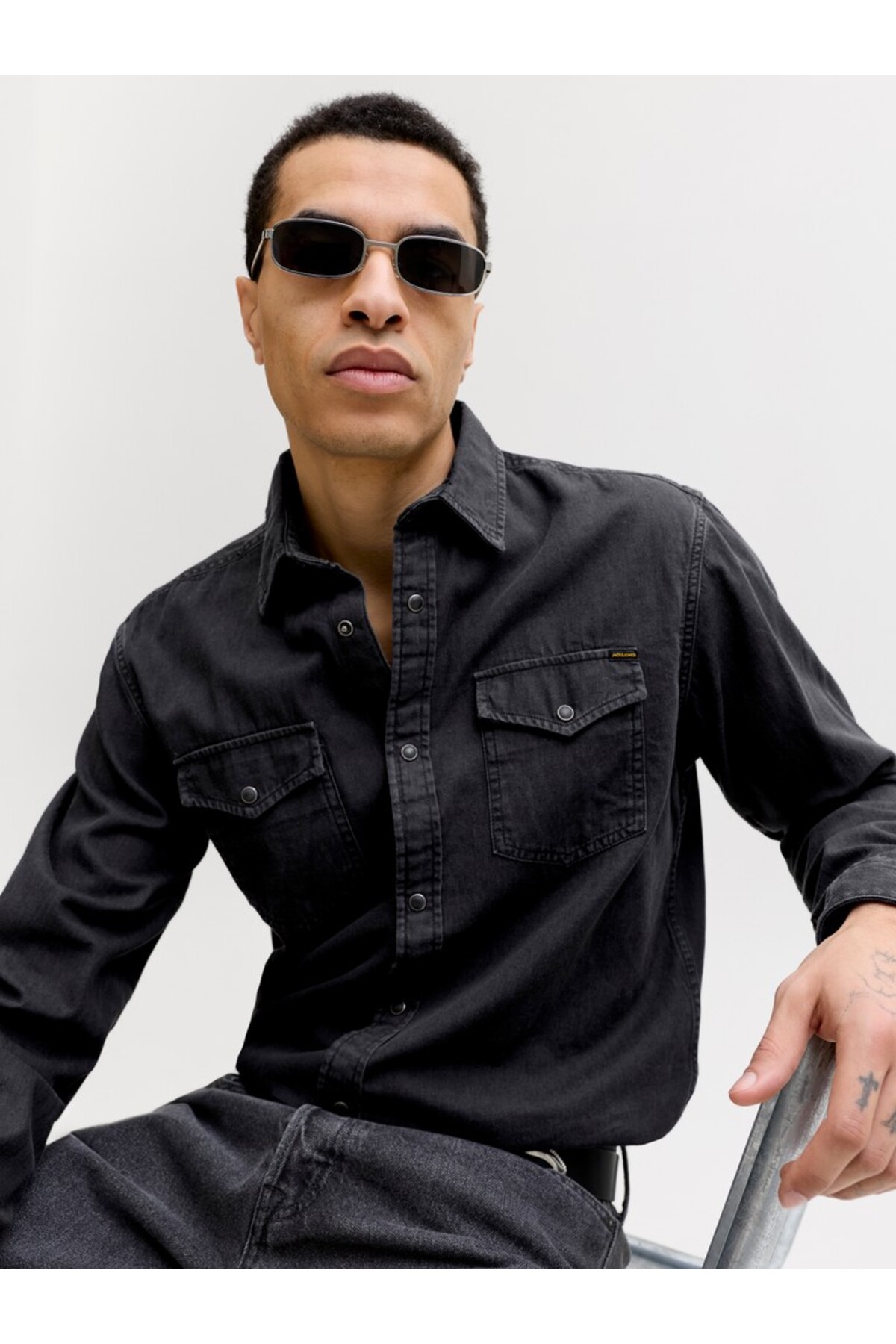 Jack & Jones JJESHERIDAN SHIRT L/S NOOS Black görsel 2
