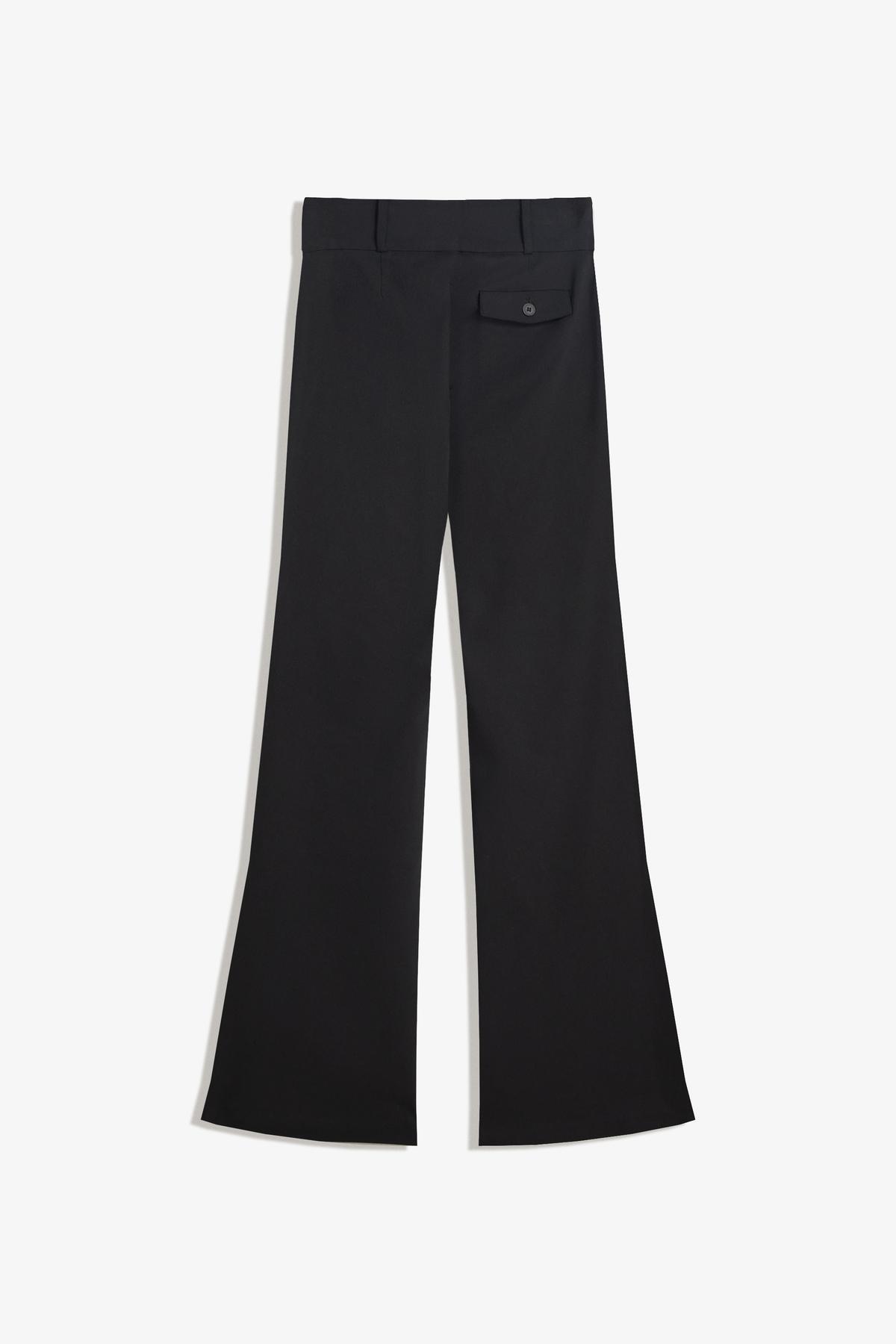 Bershka Bengalin kumaş flare fit pantolon görsel 6