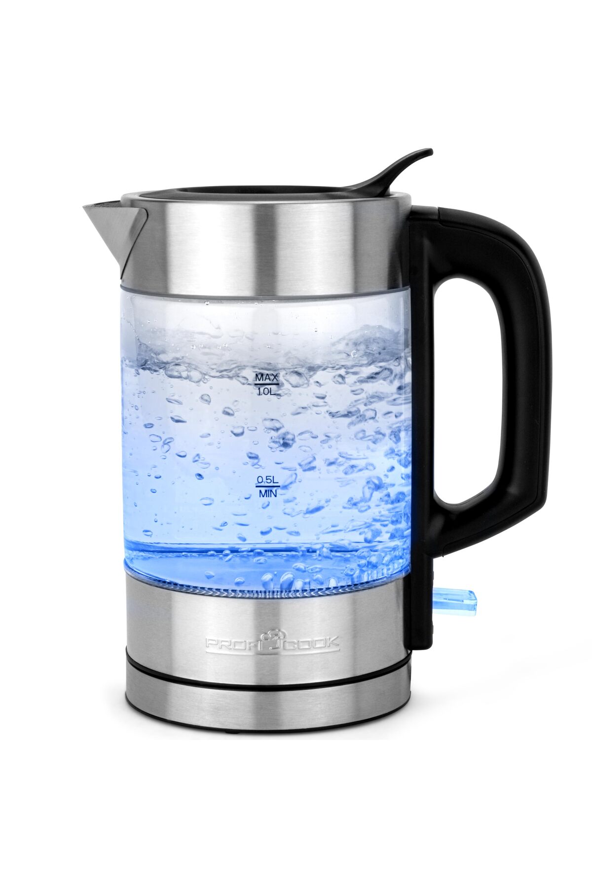 OEM ProfiCook® Su Isıtıcısı Paslanmaz Çelik | 1 Litre | Işıklı | Su Isıtıcısı Küçük | 1600W | Seyahat