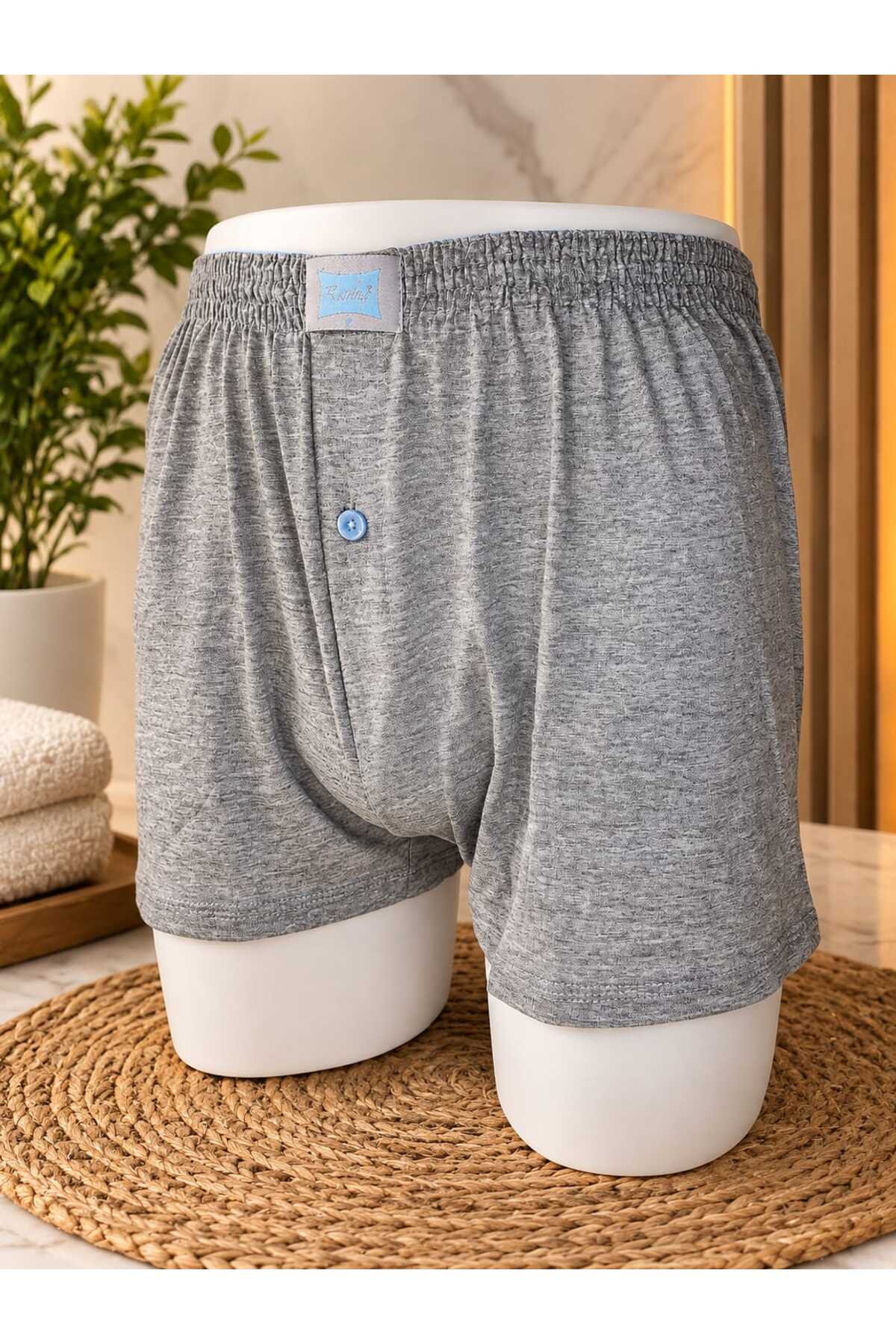 Lillie Tutku erkek penye boxer 2 adet düğmeli