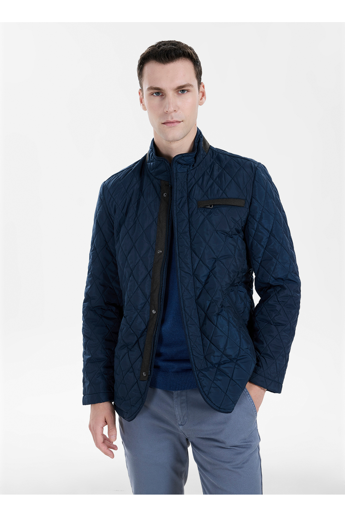 ALTINYILDIZ CLASSICS Lacivert Erkek Dik Yaka Palto ACE010271018