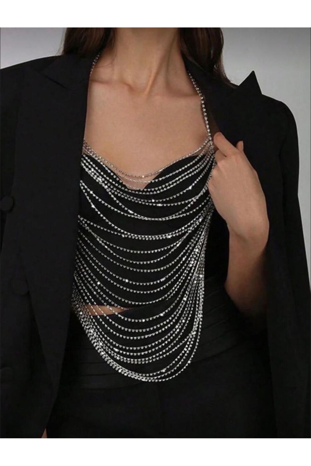 Hadise Model Vip Zirkon Taşlı Gece Aksesuarı, Sahne Aksesuarı, Davet Takısı