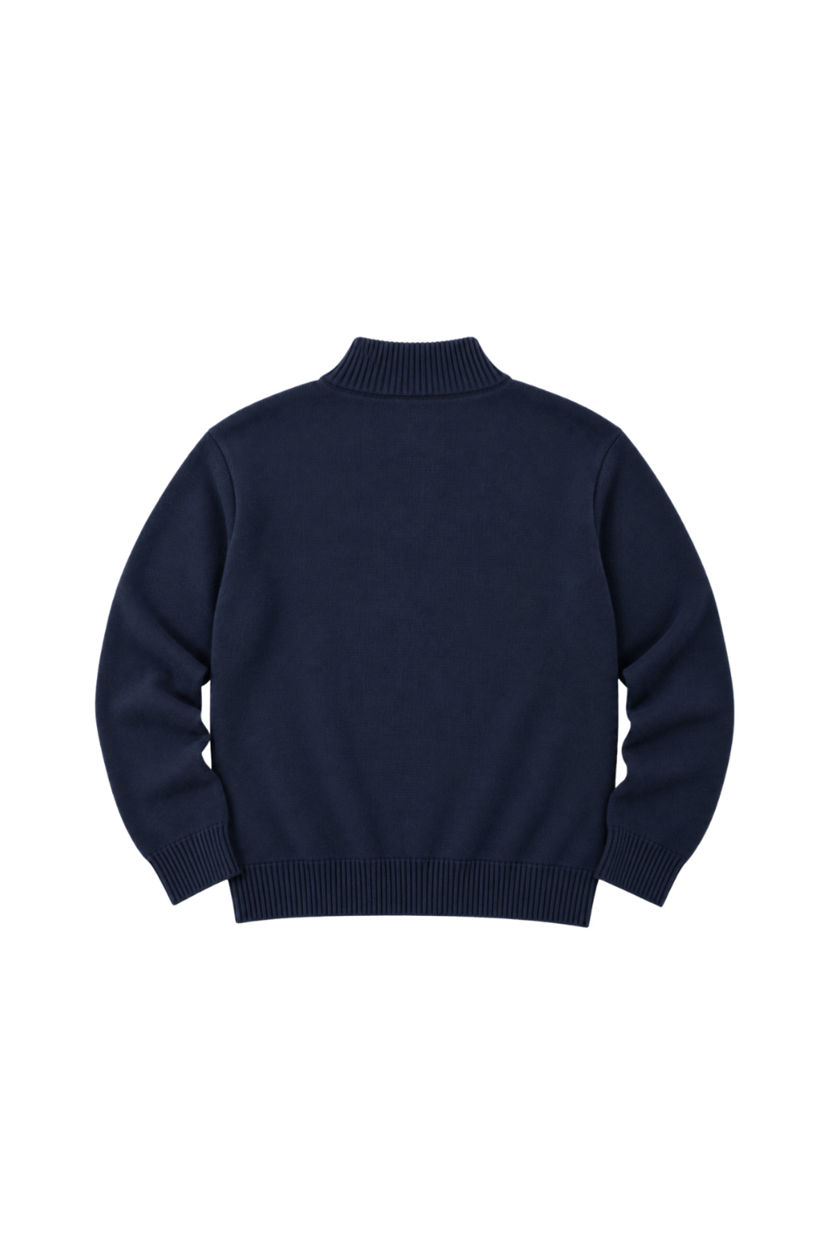 BattalModa Erkek Büyük Beden Lacivert Hattush Fermuarlı Dik Yaka Triko Kazak 3XL-4XL-5XL-6XL görsel 5