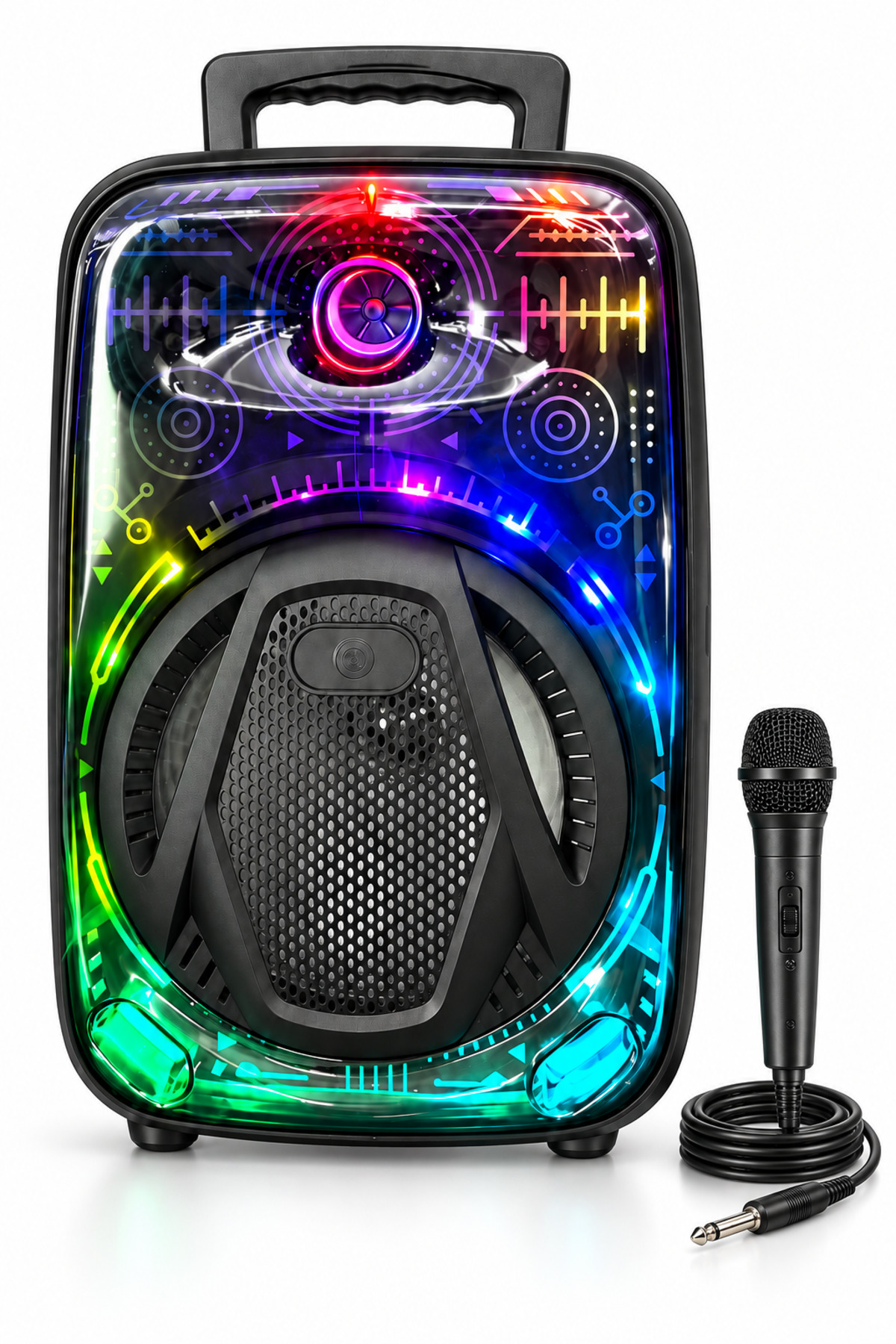 Zineets Işıklı Büyük Boy Party Box Bluetooth Hoparlör Taşınabilir