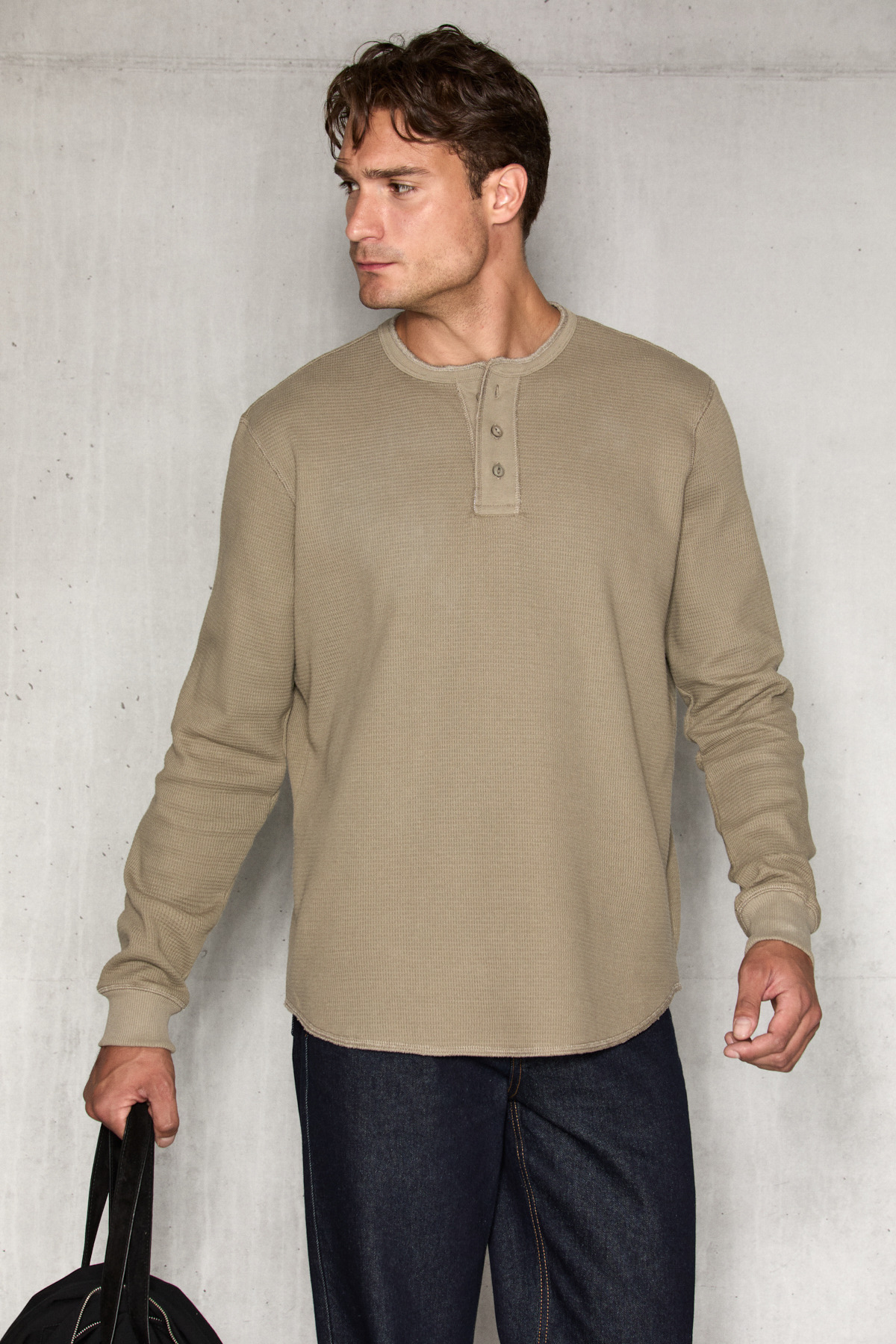 GRIMELANGE SIELLA Erkek Organik Pamuklu Patlı Uzun Kollu Yeşil Sweatshirt — سبز SIELLA382026