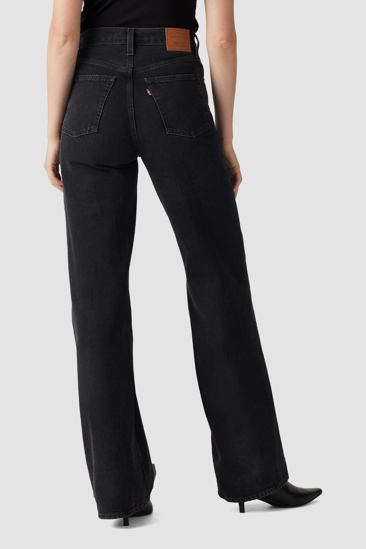Ribcage Wide Leg H223 Rosie Posie %100 Pamuk Siyah Kadın Jean