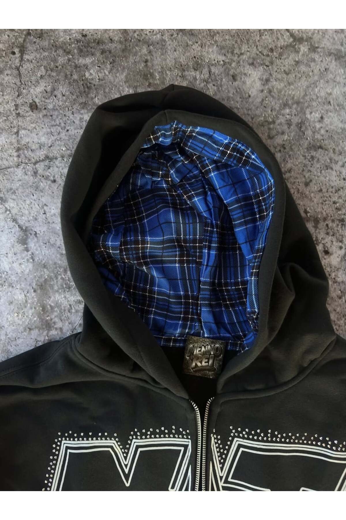 Siyah Oversize NXT Taş Baskılı Unisex Hırka — مشکی SOLO-CURRİK-56 — تصویر 2 از 3