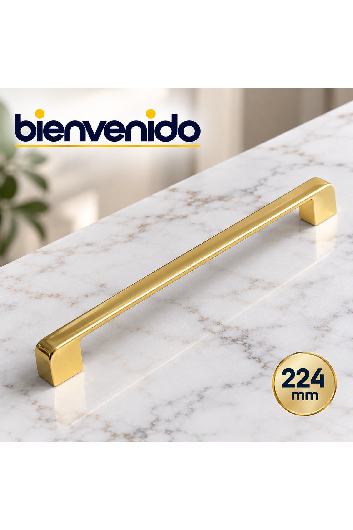 Gölcük Oval Gold Mobilya Mutfak Çekmece Dolabı Dolap Kapak 224 Mm Metal Altın Kulpu