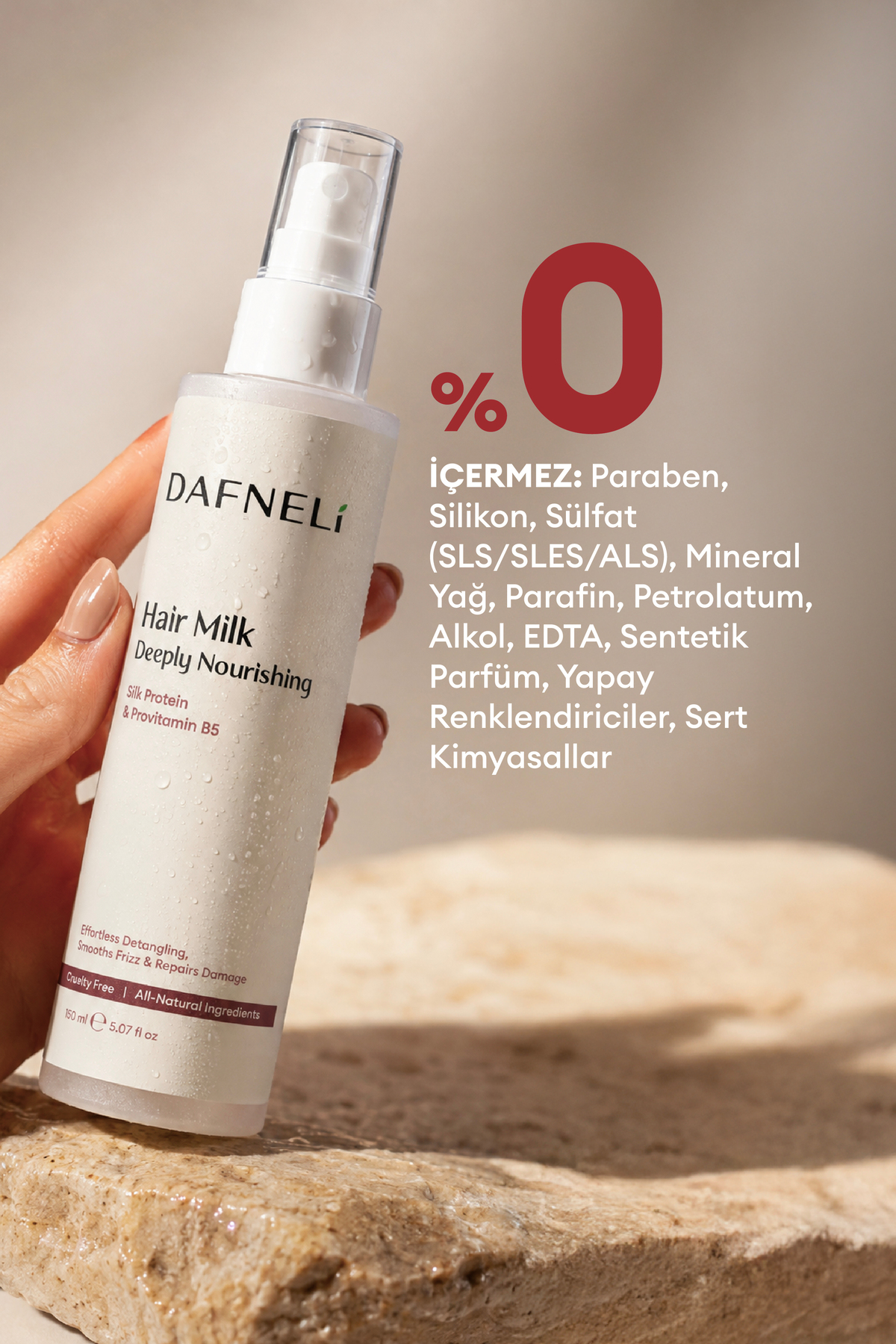 %100 Doğal Saç Bakım Sütü (Tarama Kolaylığı & Hasar Onarımı) 150 ml — HM-001 — تصویر 4 از 8