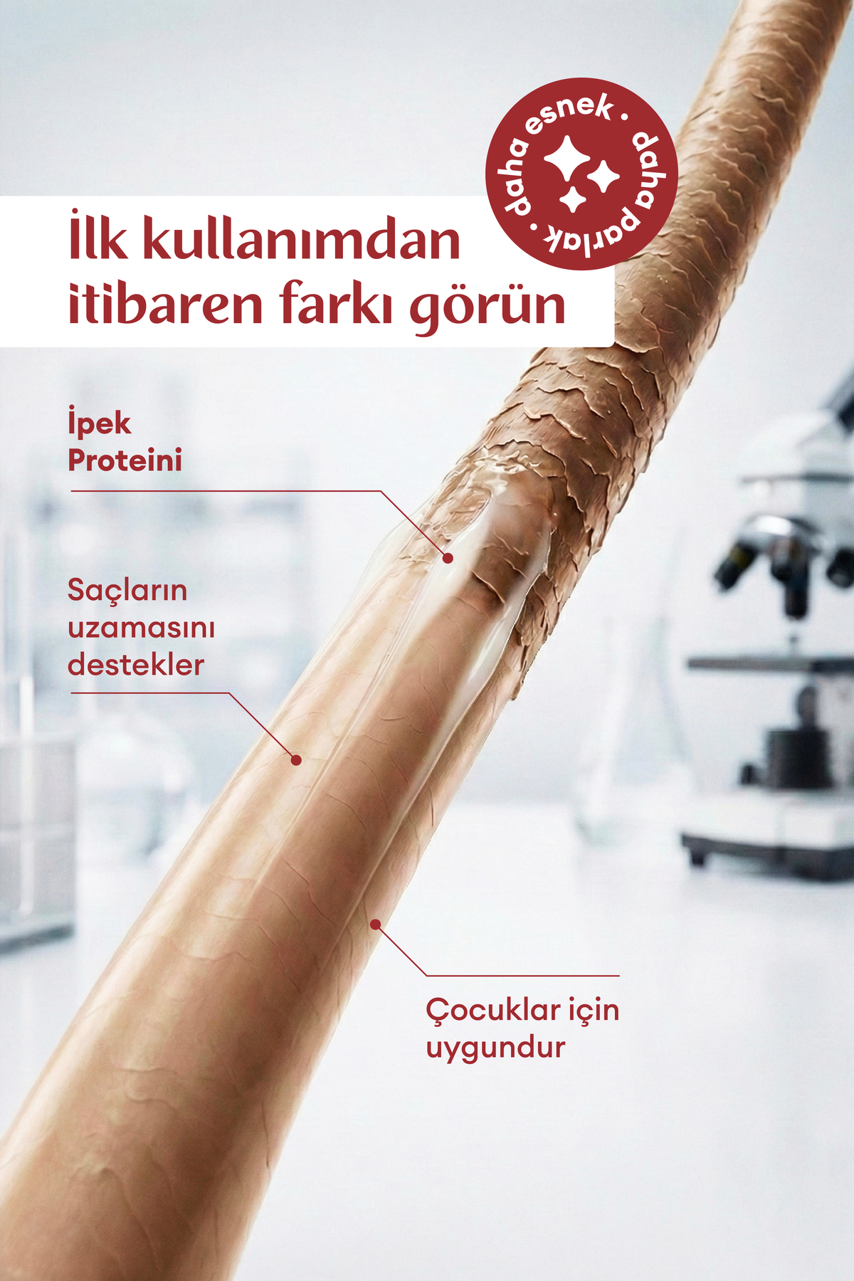 %100 Doğal Saç Bakım Sütü (Tarama Kolaylığı & Hasar Onarımı) 150 ml — HM-001 — تصویر 6 از 8