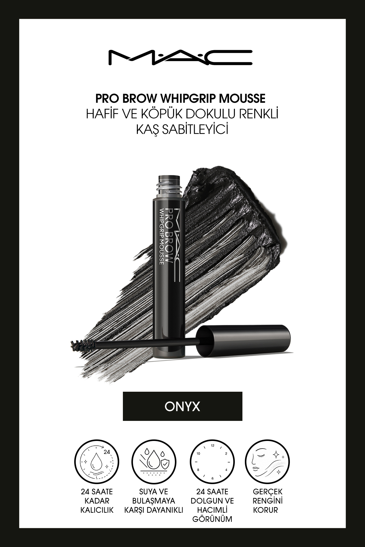 Pro Brow Whipgrip Mousse Hafif ve Köpük Dokulu Renkli Kaş Sabitleyici - Onyx — رنگارنگ 143484