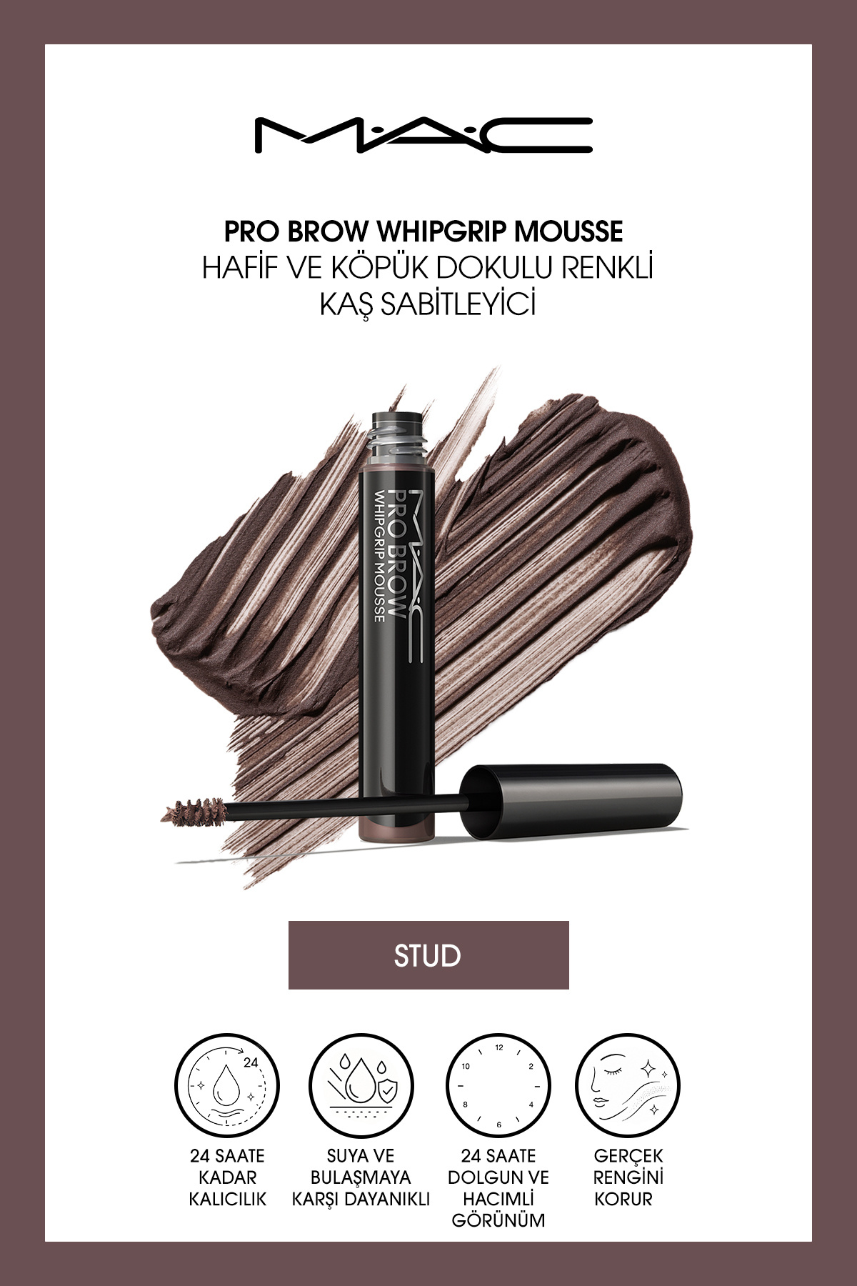 Pro Brow Whipgrip Mousse Hafif ve Köpük Dokulu Renkli Kaş Sabitleyici - Stud — رنگارنگ 143484