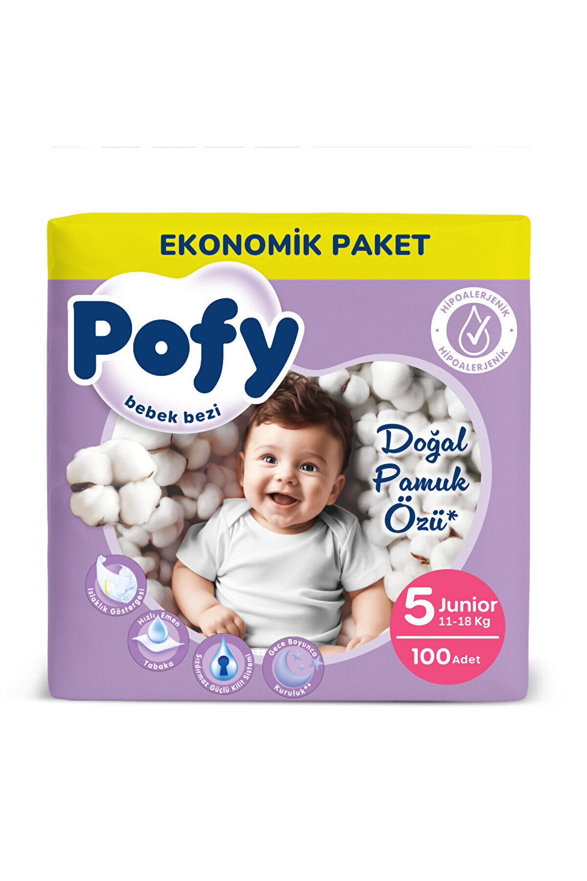 Pofy Junior 5 Numara Bebek Bezi 100 Adet