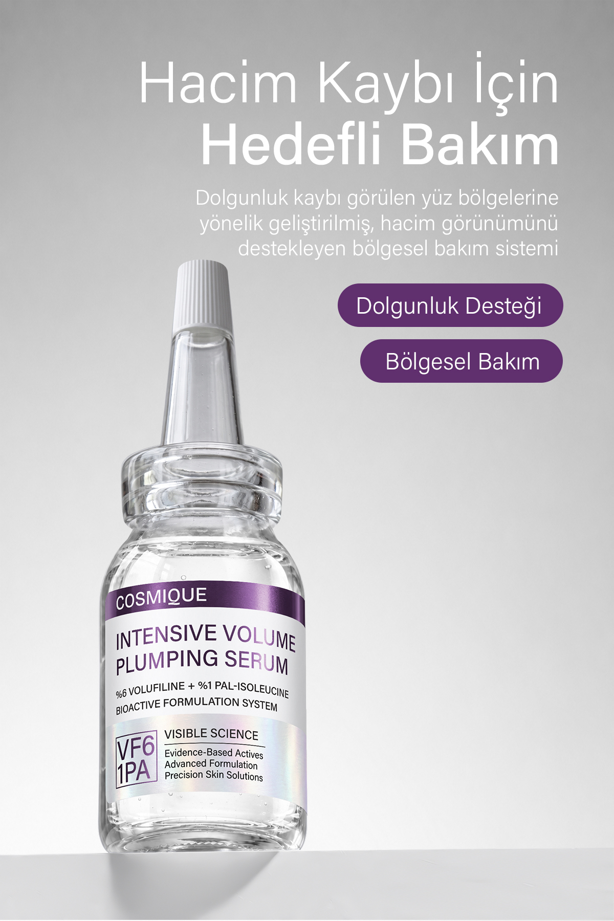 %6 Volufiline + %1 Pal-Isoleucine - Yoğun Dolgunlaştırıcı ve Hacim Bölgesel Cilt Bakım Serumu 25 ml — CSM003 — تصویر 4 از 6