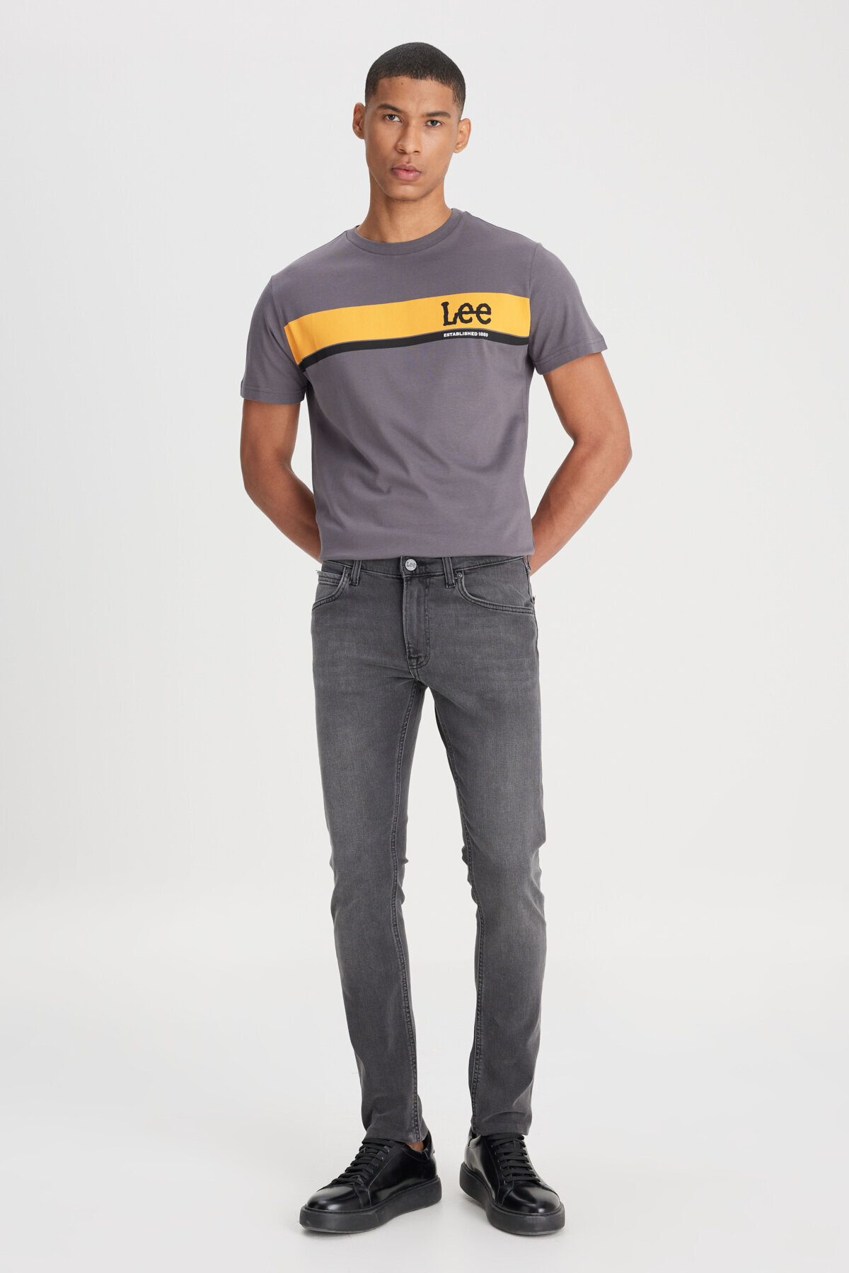 Lee Luke Slim Tapered Dar Kesim Düşük Bel Antrasit Esnek Jean Kot Pantolon - ...