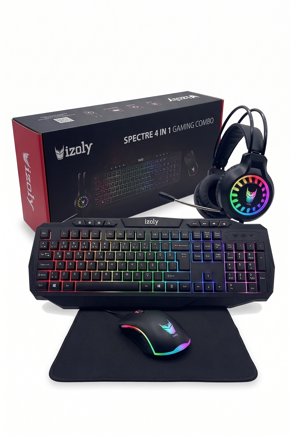 IZOLY İzoly Spectre 4 in 1 Gaming Combo Klavye+Mouse+Kulaklık+