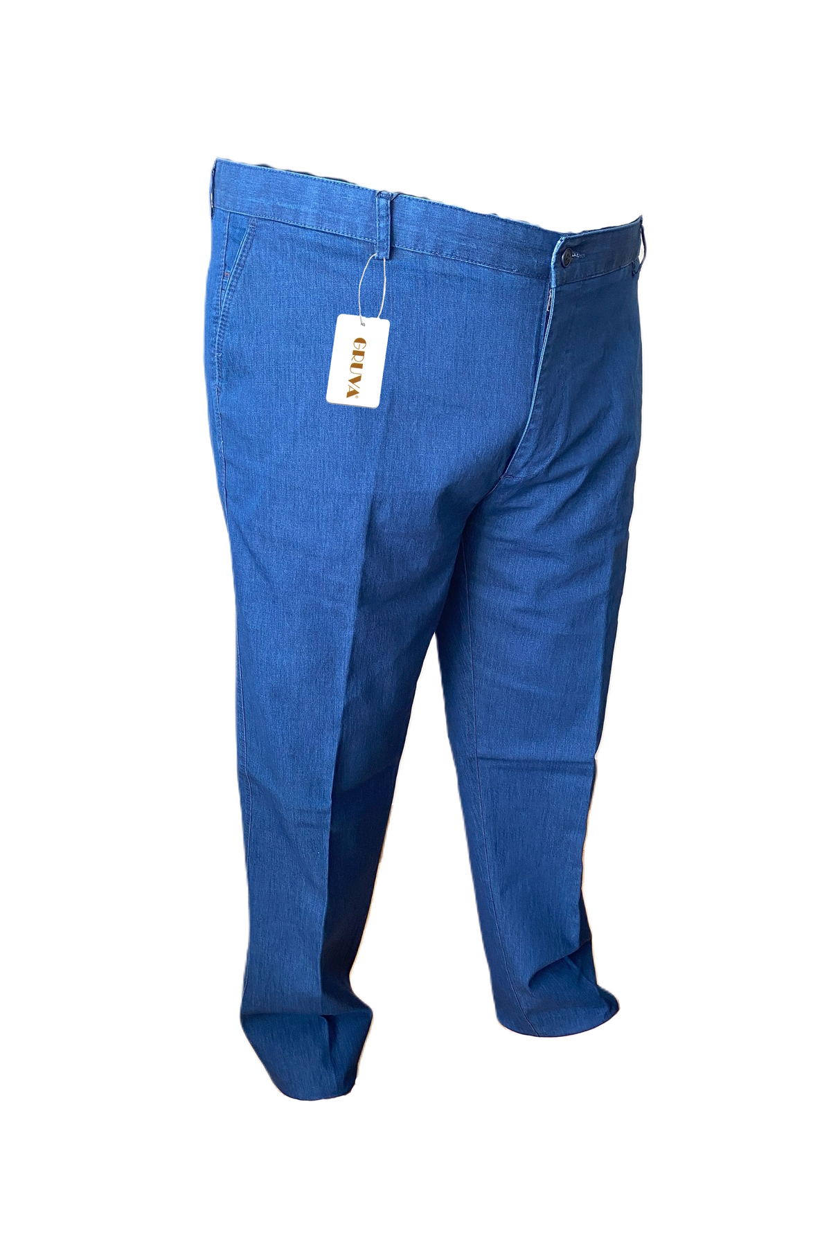 Erkek Regular Fit Normal Kesim Likralı Esnek Rahat Ince Yazlık Kot Pantolon — آبی GRV-TENSEL — تصویر 6 از 6