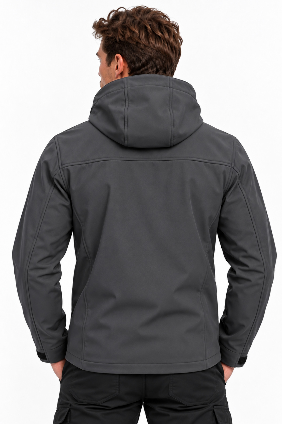 Erkek Mont İçi Polarlı Softshell Mont Su ve Rüzğar Geçirmez Kapüşonlu Spor Mont — رنگارنگ MONT-SOFT01 — تصویر 3 از 7